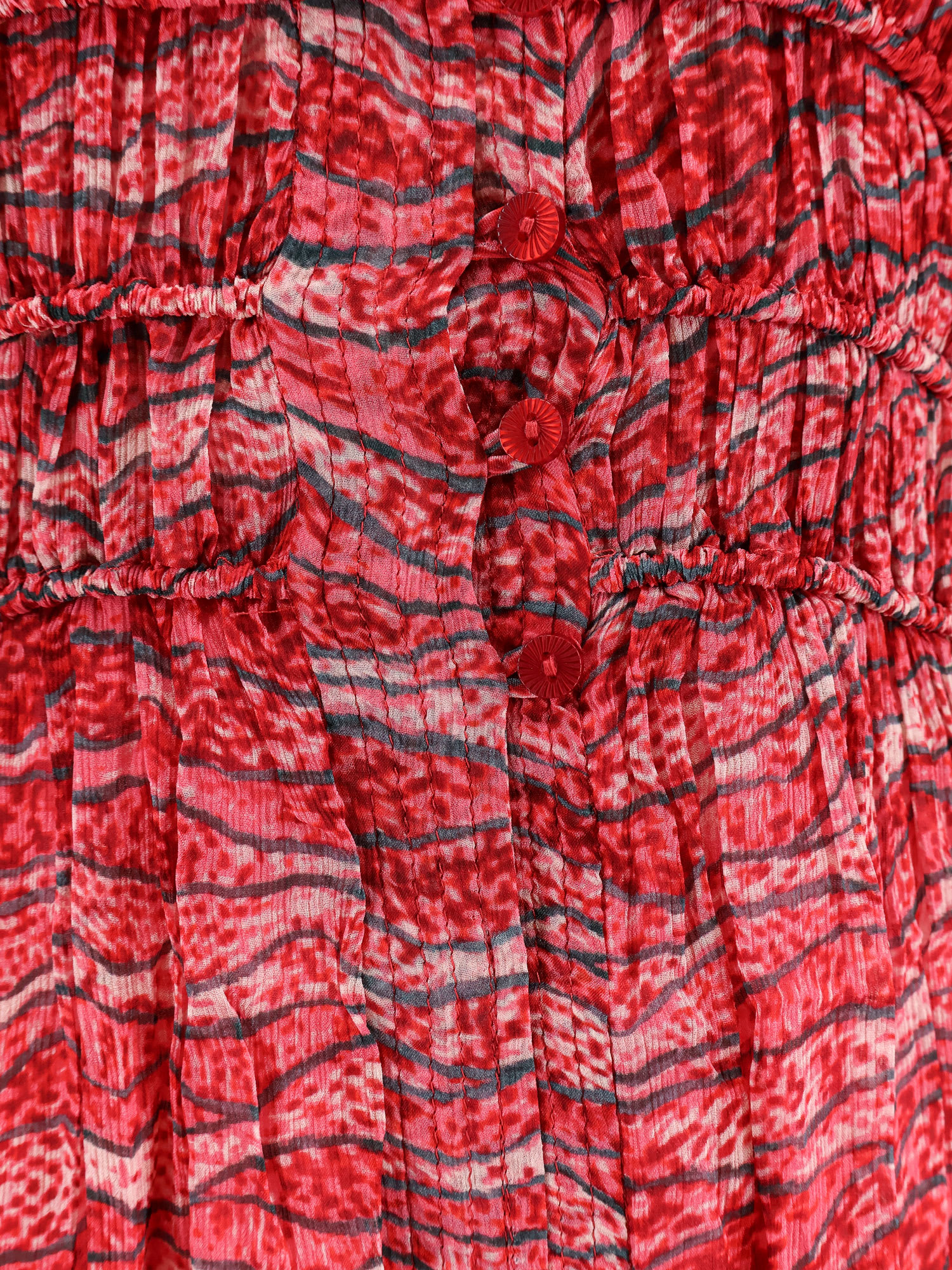 Isabel Marant Étoile 'amara' Red Long Dress With V Neck And Asymmetric Hem In Red