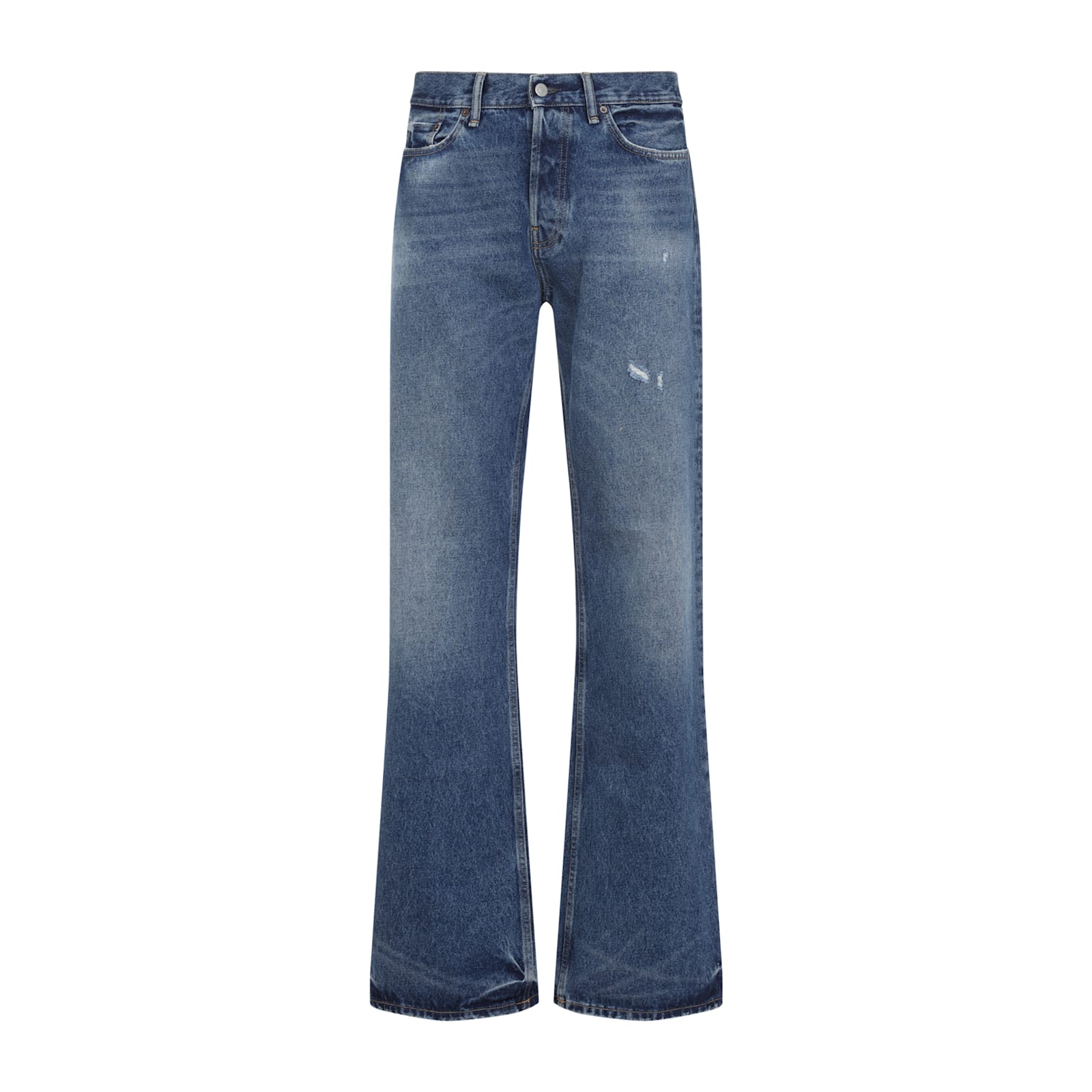 Acne Studios Distressed Straight-leg Jeans In Blue