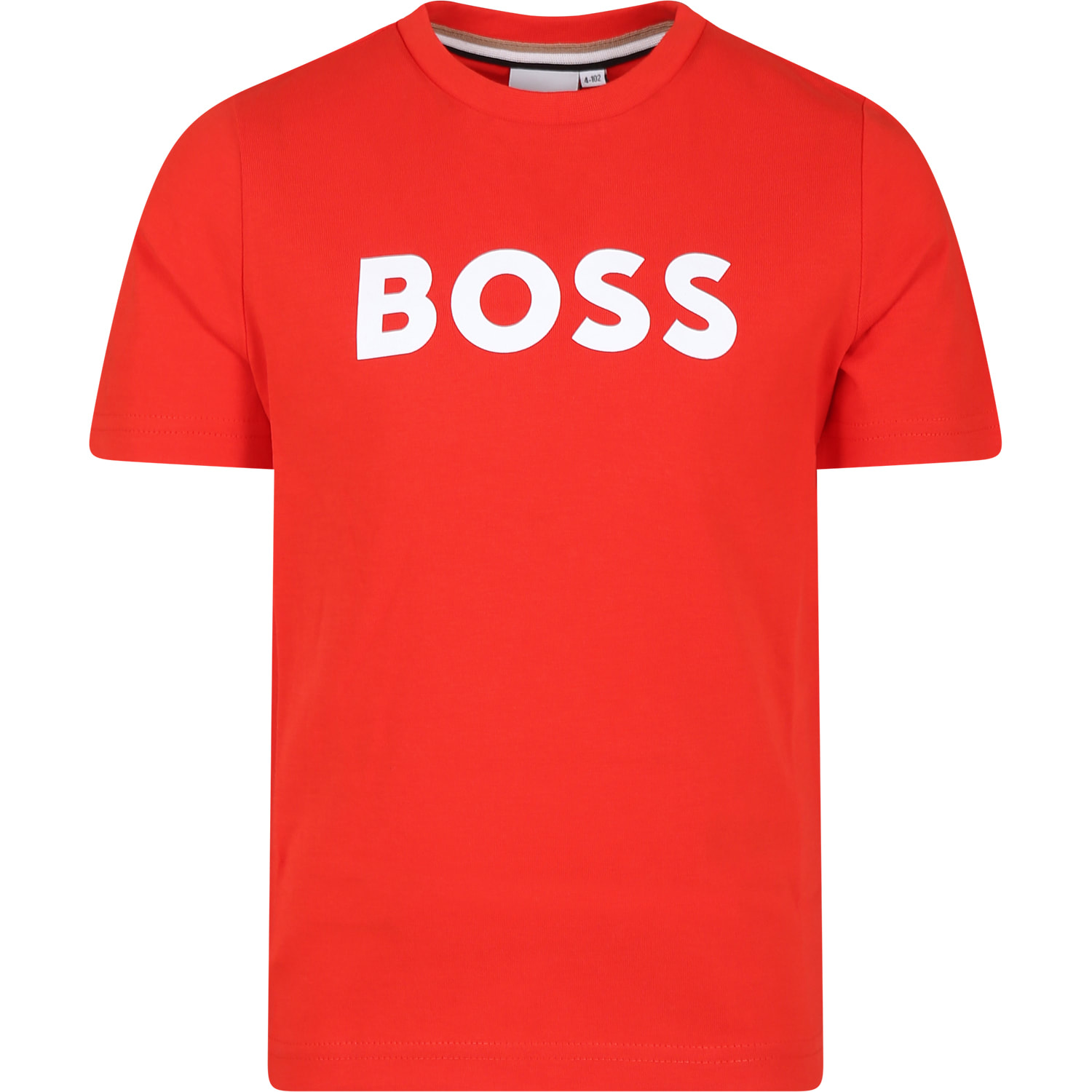 Shop Hugo Boss Red T-shirt For Boy With Logo