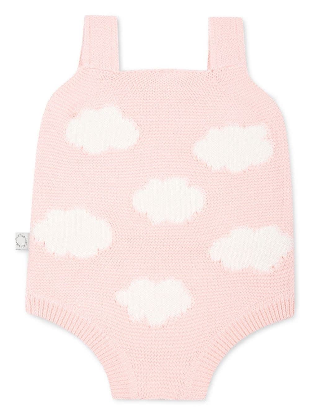 STELLA MCCARTNEY PINK ROMPER WITH STARS AND RAINBOW 