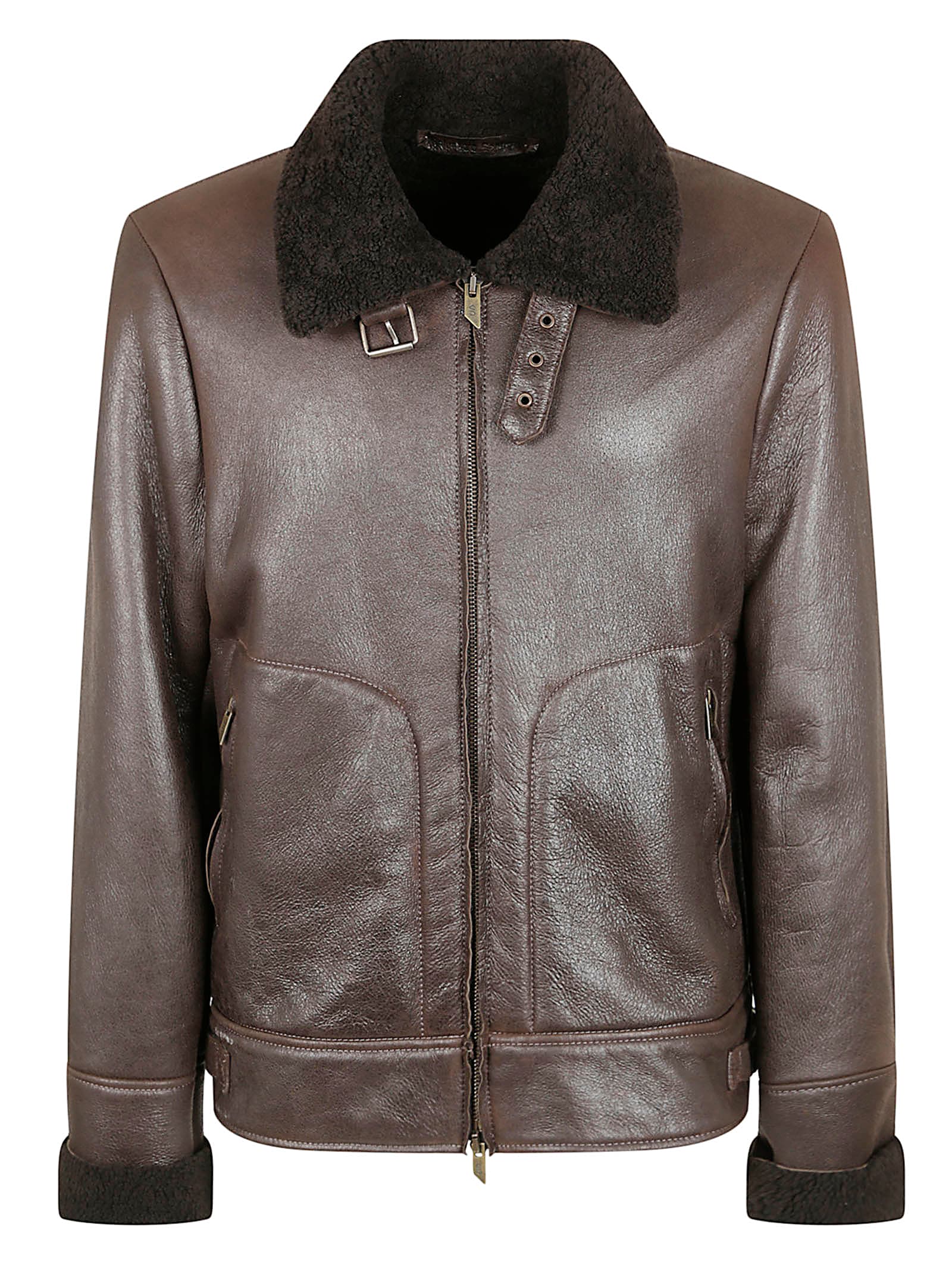 Salvatore Santoro Dark Brown Leather Jacket In Brown