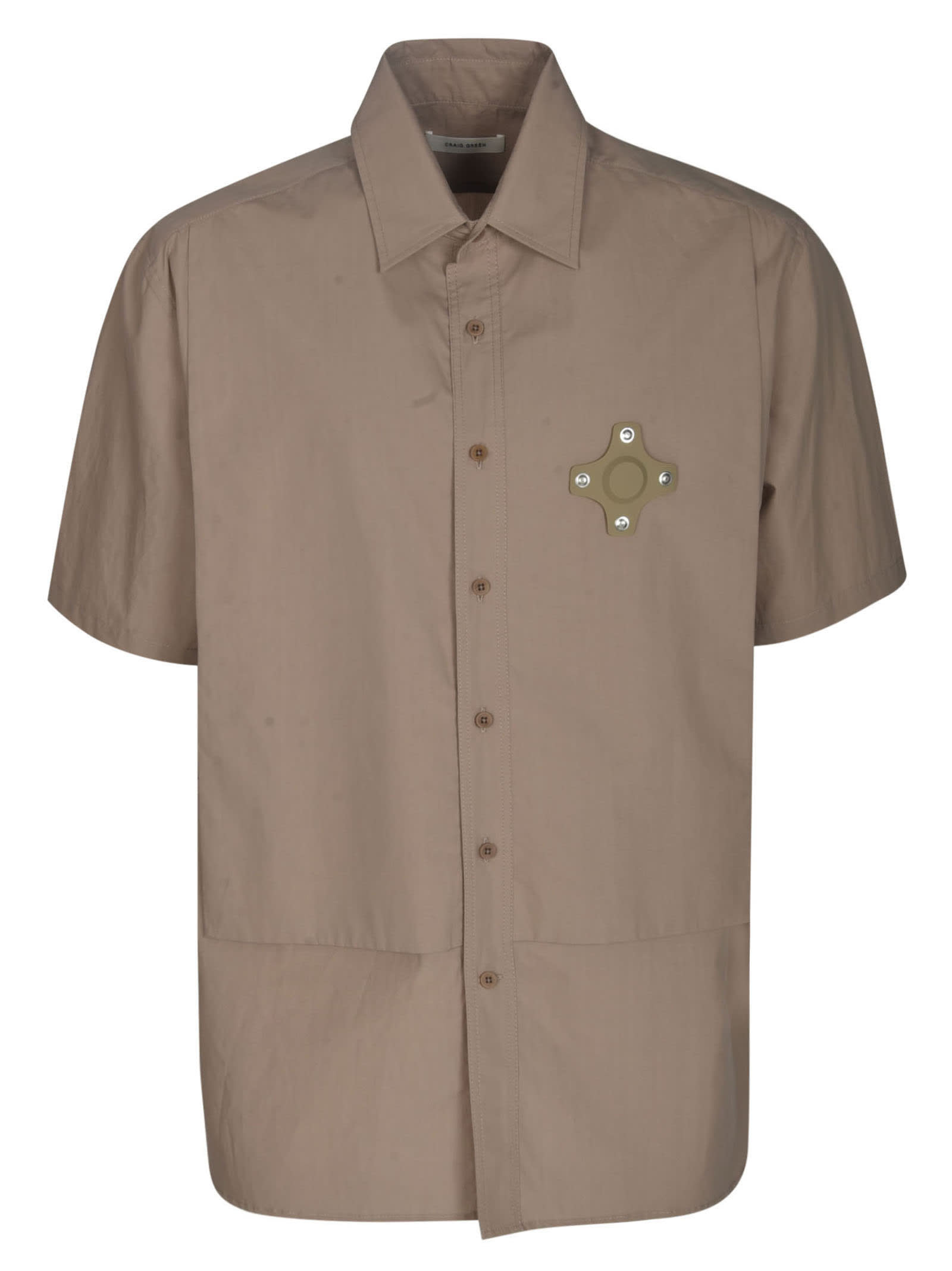 Craig Green Logo Patch Layered Shortsleeve Shirt In Beige