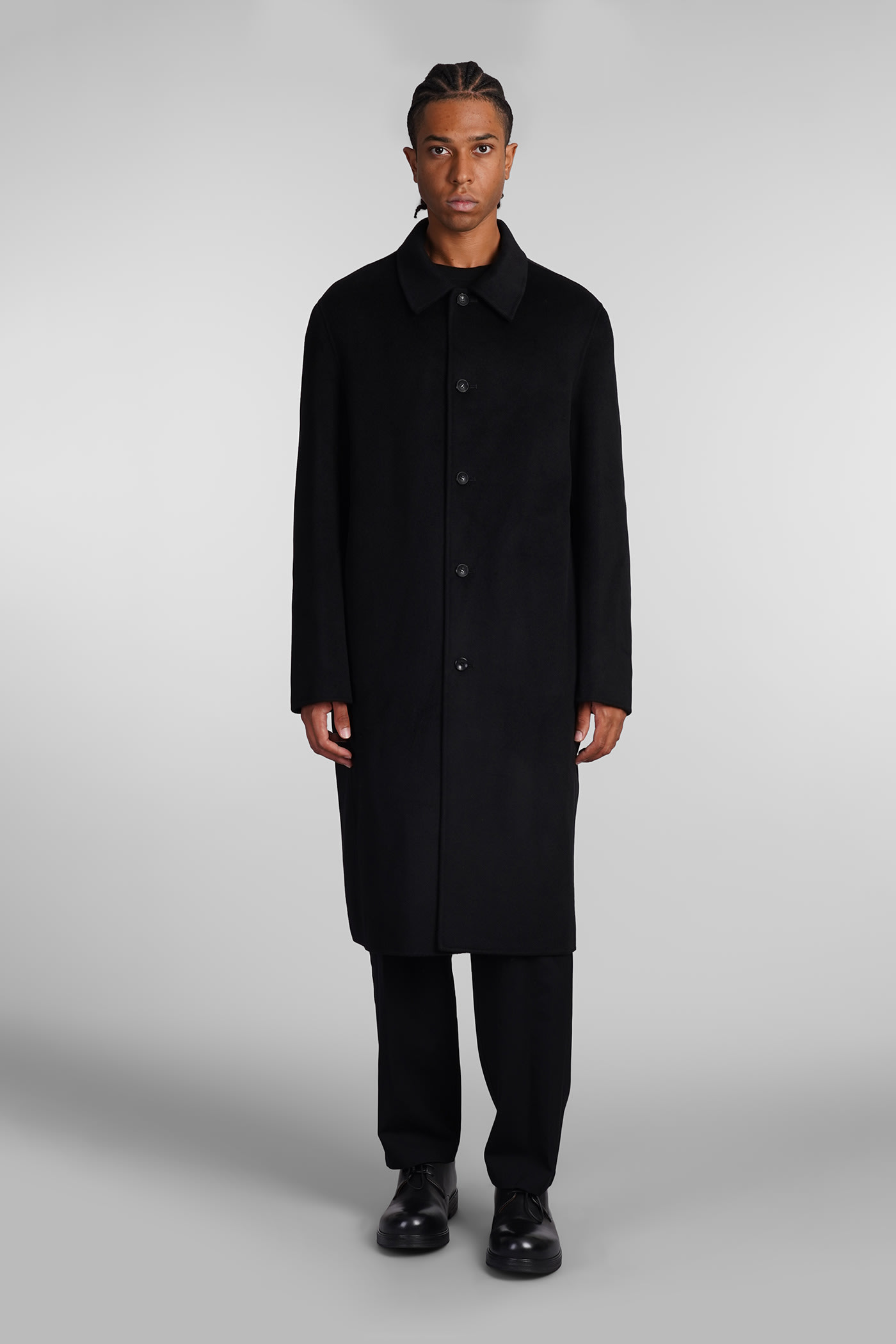 Shop Attachment Coat In Black Wool