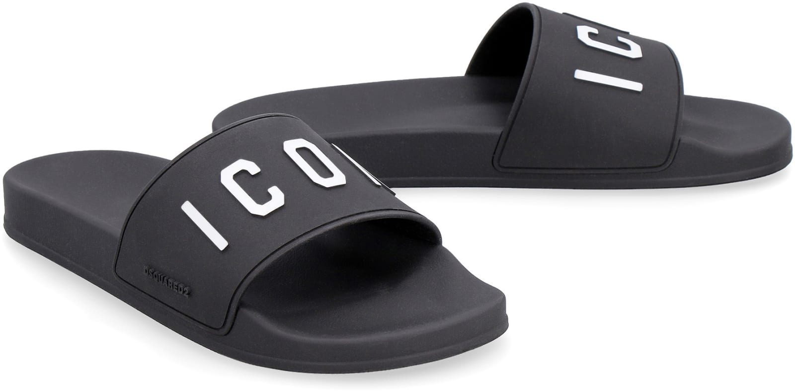 Shop Dsquared2 Rubber Slides In Black