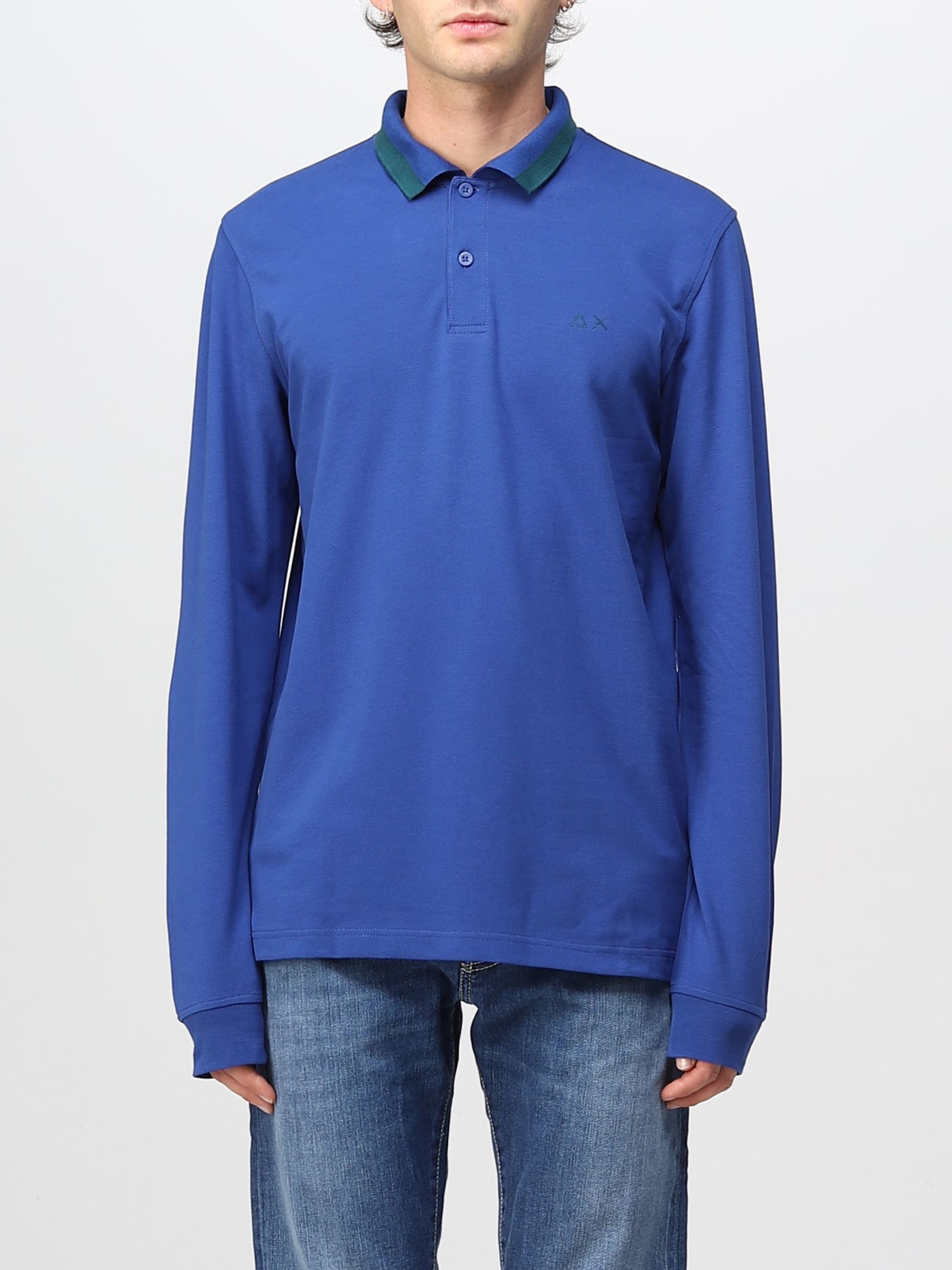 Sun 68 Ls Polo Shirt With Patch Edge