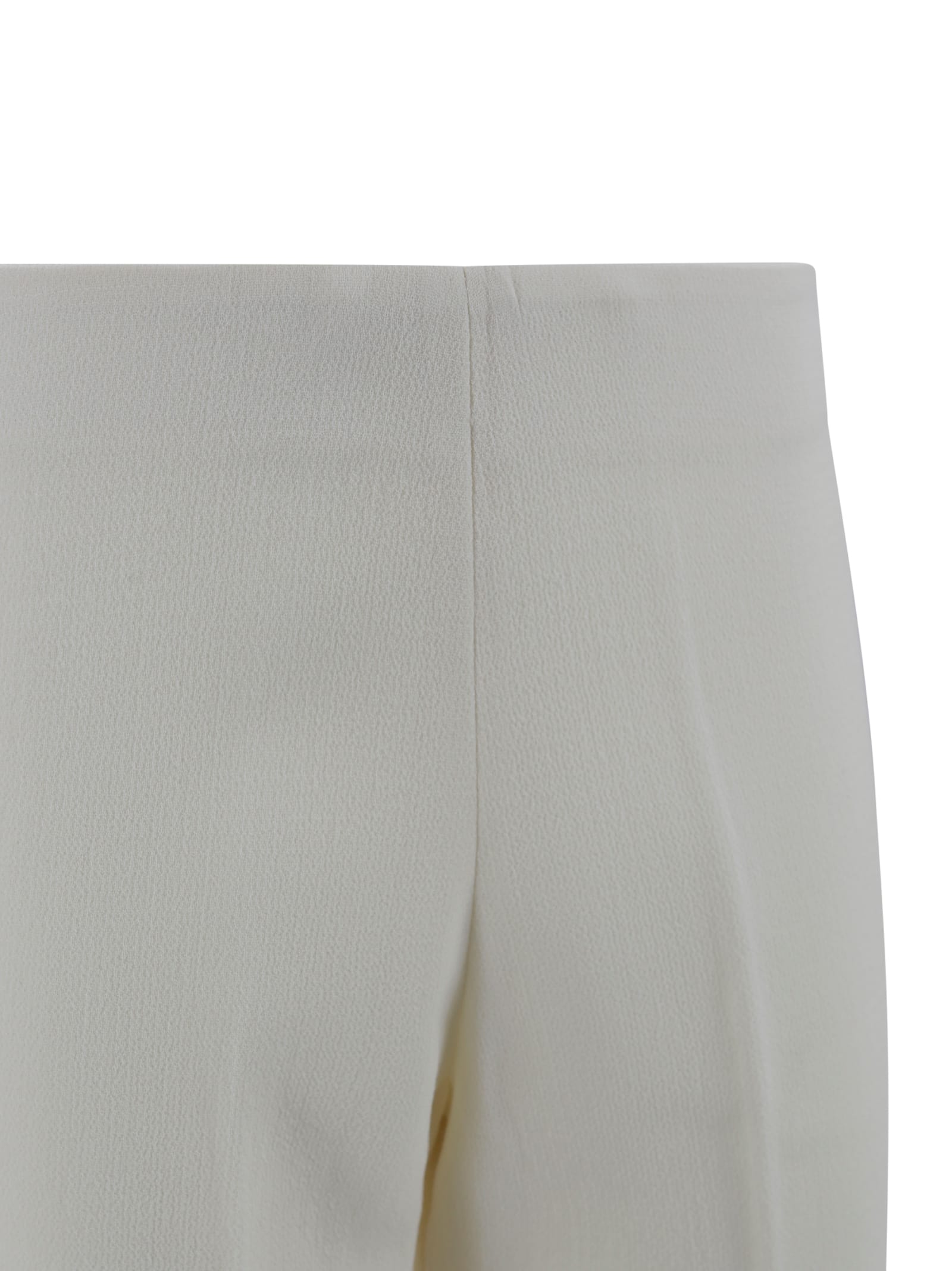 P.a.r.o.s.h Relaxed Fit Textured Fabric Wide Leg Trousers In White