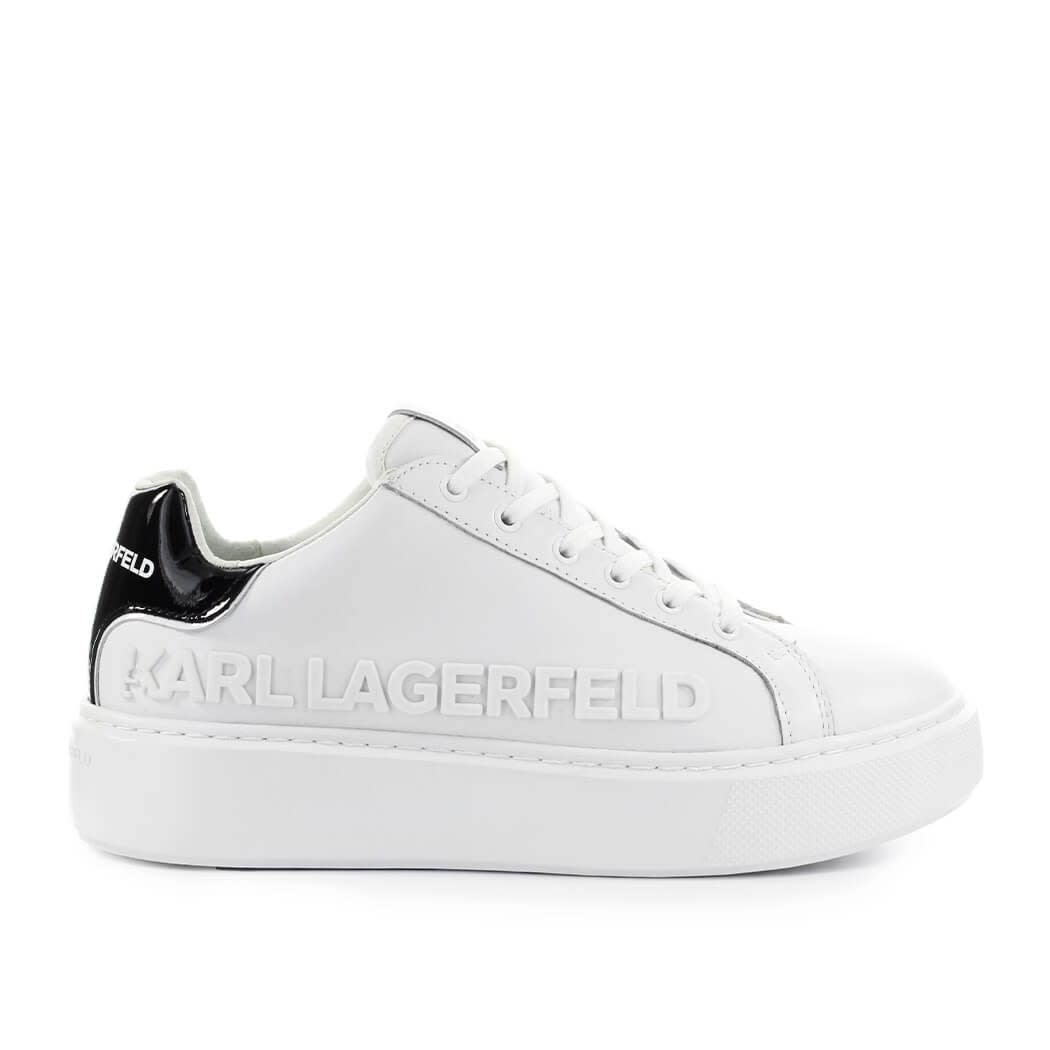 Buy Karl Lagerfeld Maxi Kup White Sneaker online, shop Karl Lagerfeld shoes with free shipping