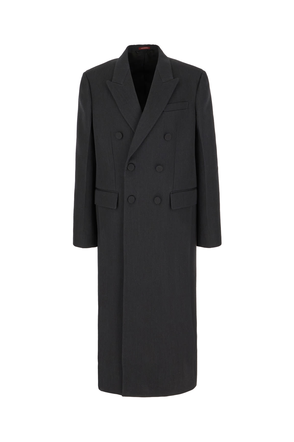 Gucci Graphite Wool Coat In Nero