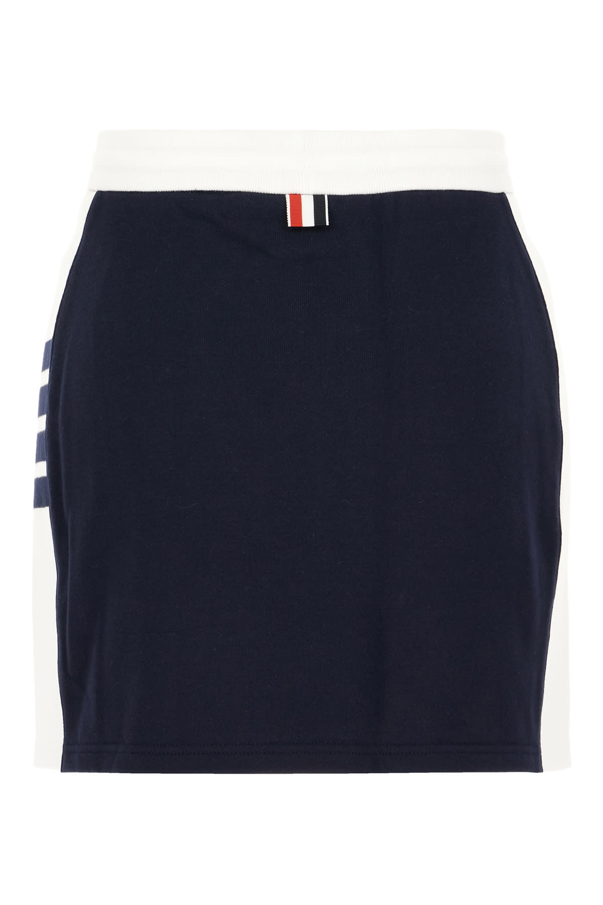 Thom Browne Blocked 4 Bar Mini Skirt With Side Slits In Black
