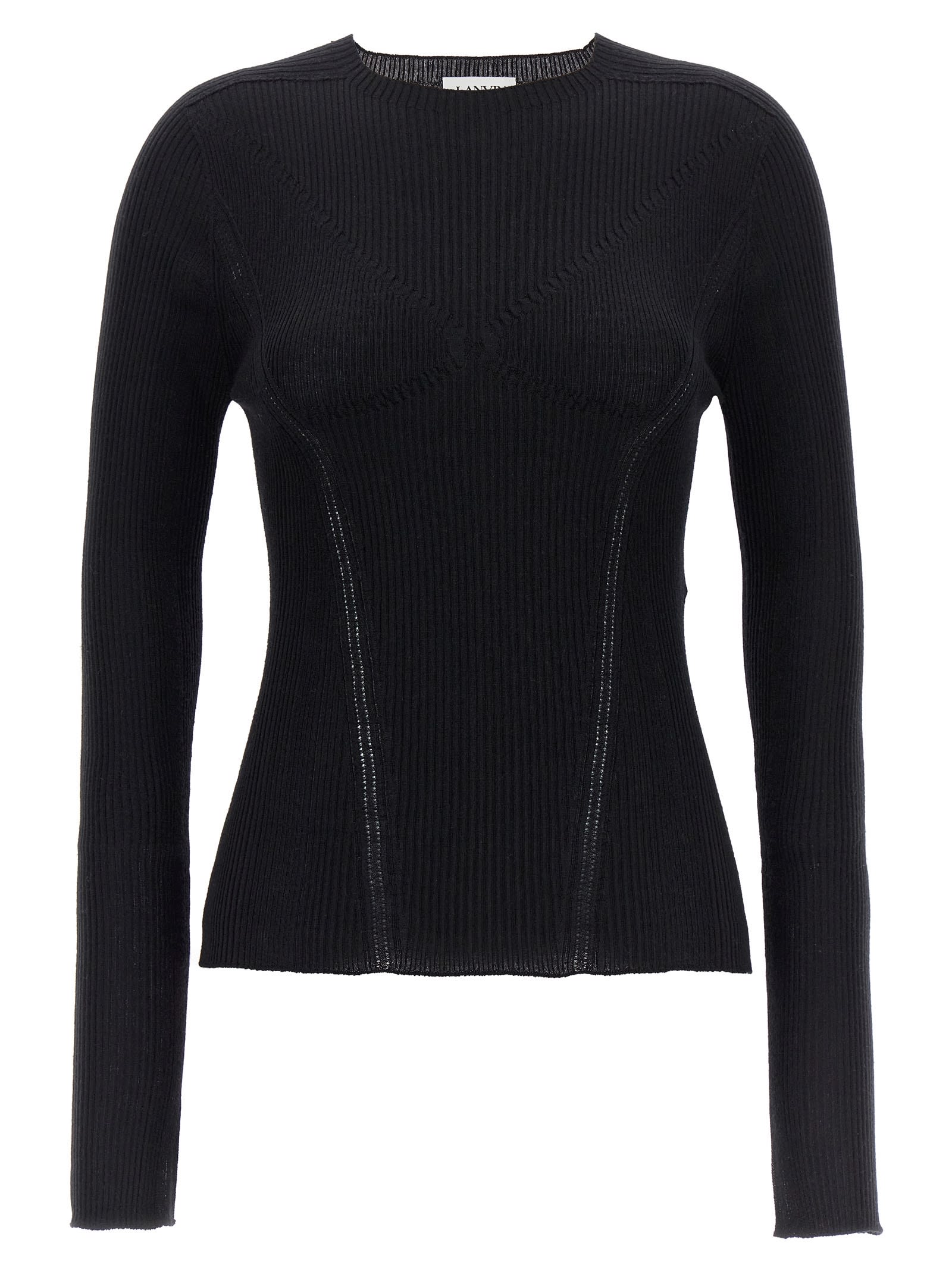 Shop Lanvin Ribbed Sweater In Black