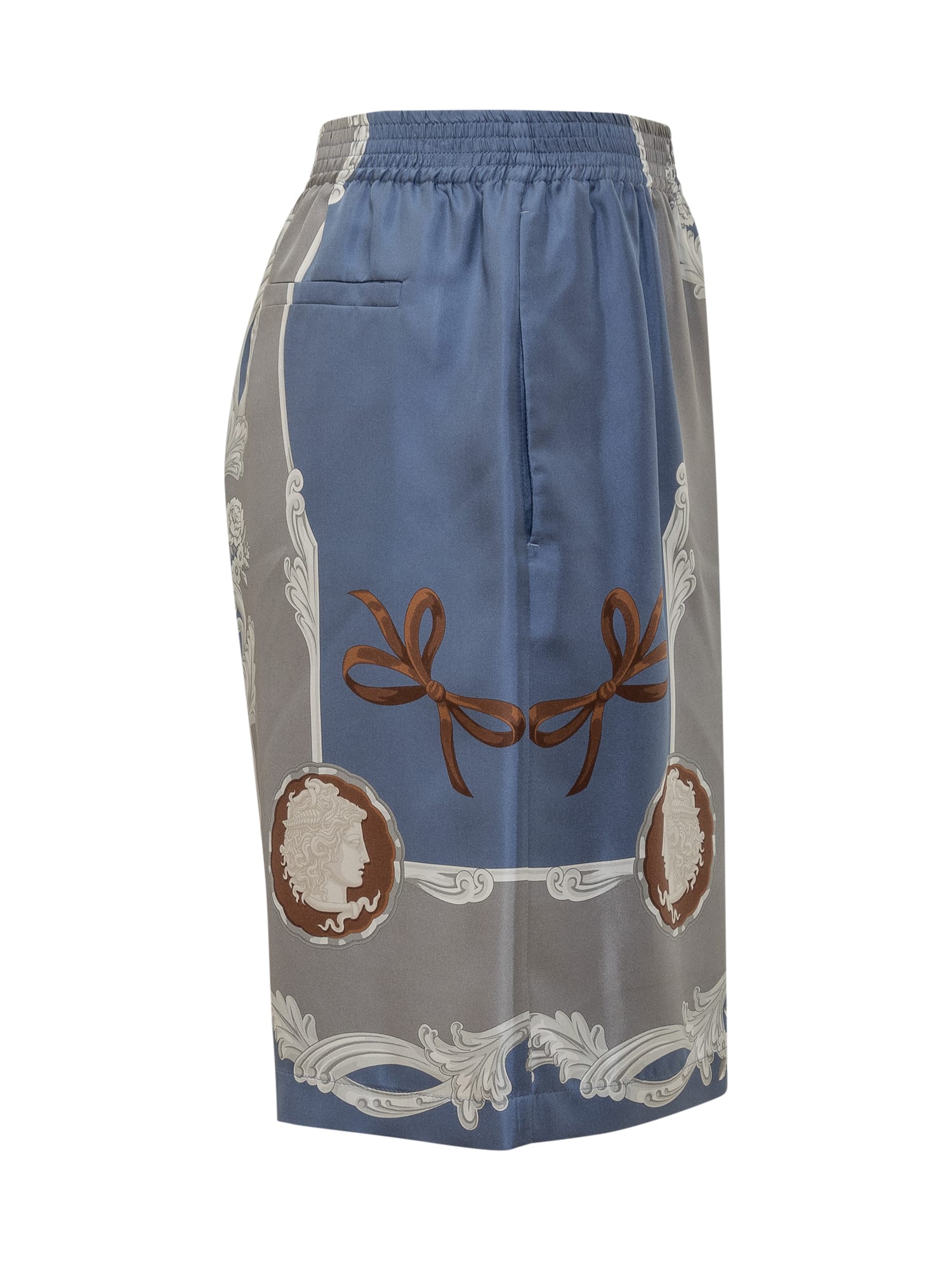 Versace Medusa Cameo Silk Bermuda Shorts