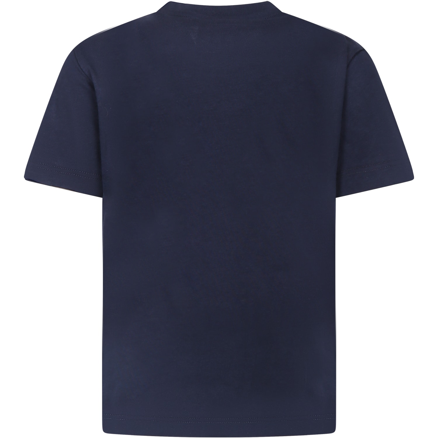 Shop Neil Barrett Blue T-shirt For Boy With Iconic Lightning Bolt And Logo