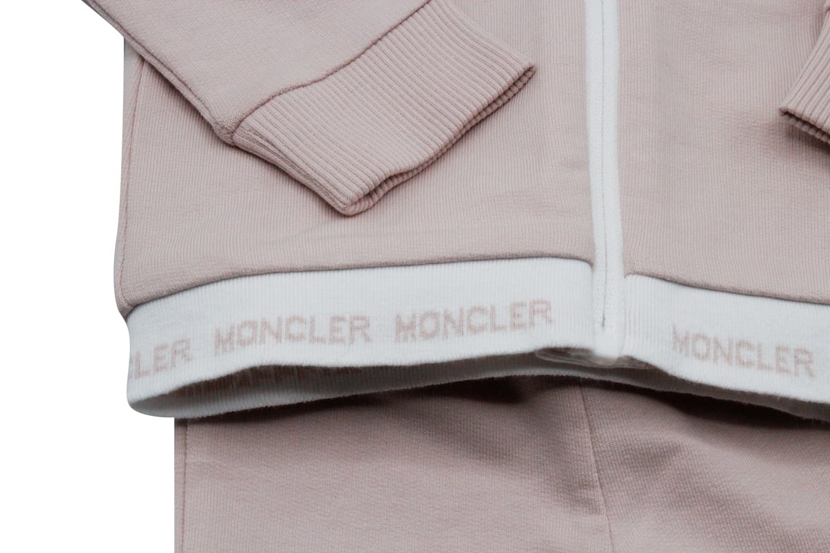 Shop Moncler Complete With Hooded Sweatshirt And Jogging Trousers In Pink