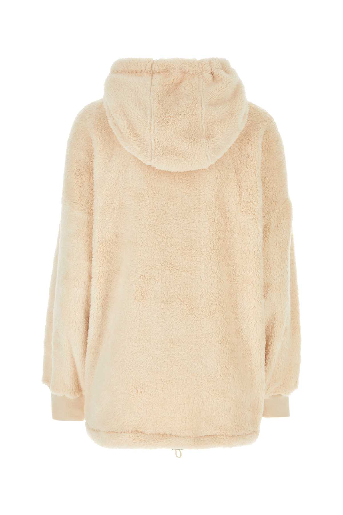 Marant Etoile Cream Eco Fur Oversize Martia Sweater In Ecru