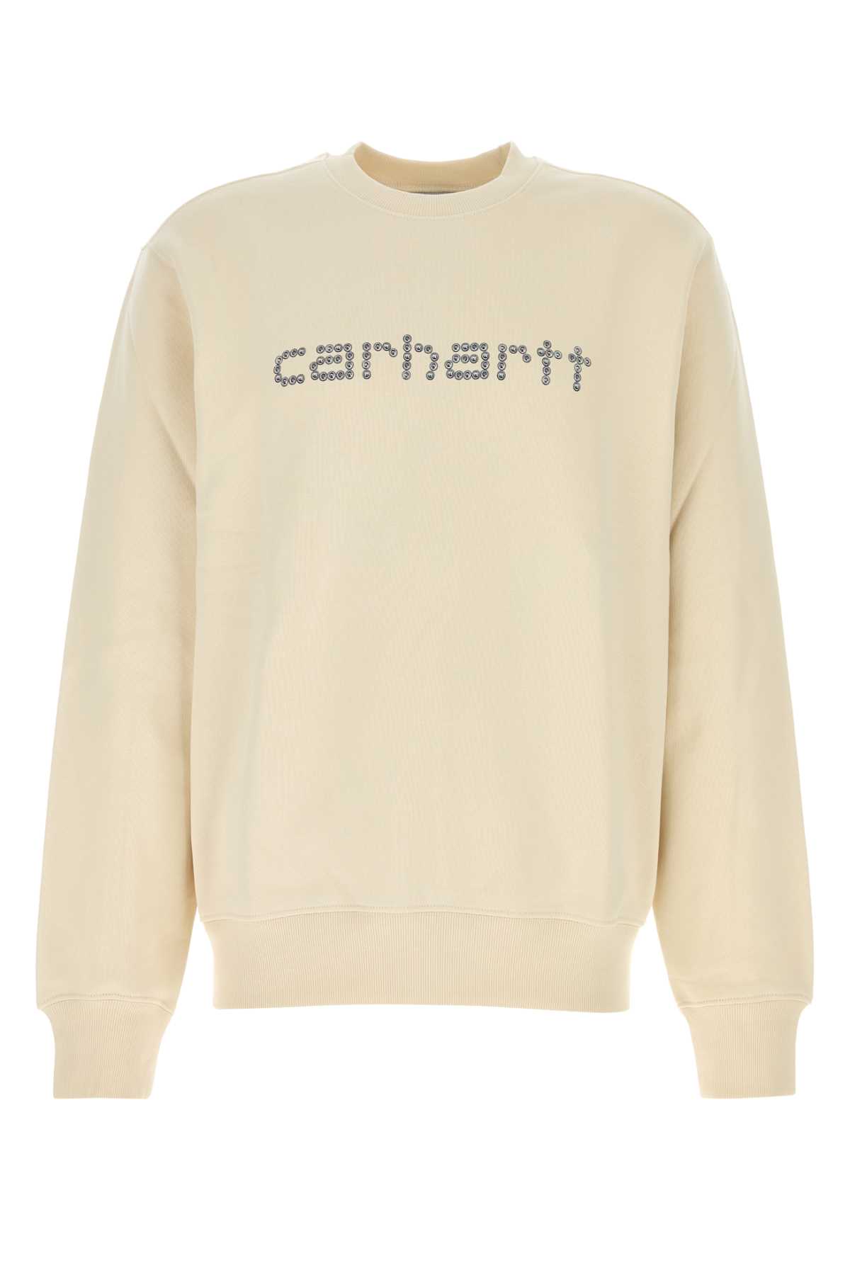 Cream Cotton Rivet Script Sweat