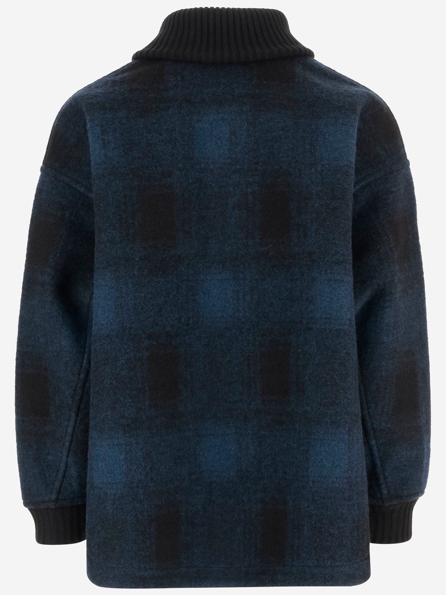 And Wander Checked Wool Blend Jacket In Animal Print