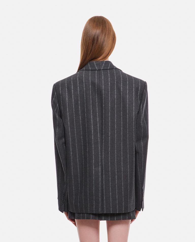 Versace Oversized Striped Blazer In Grey