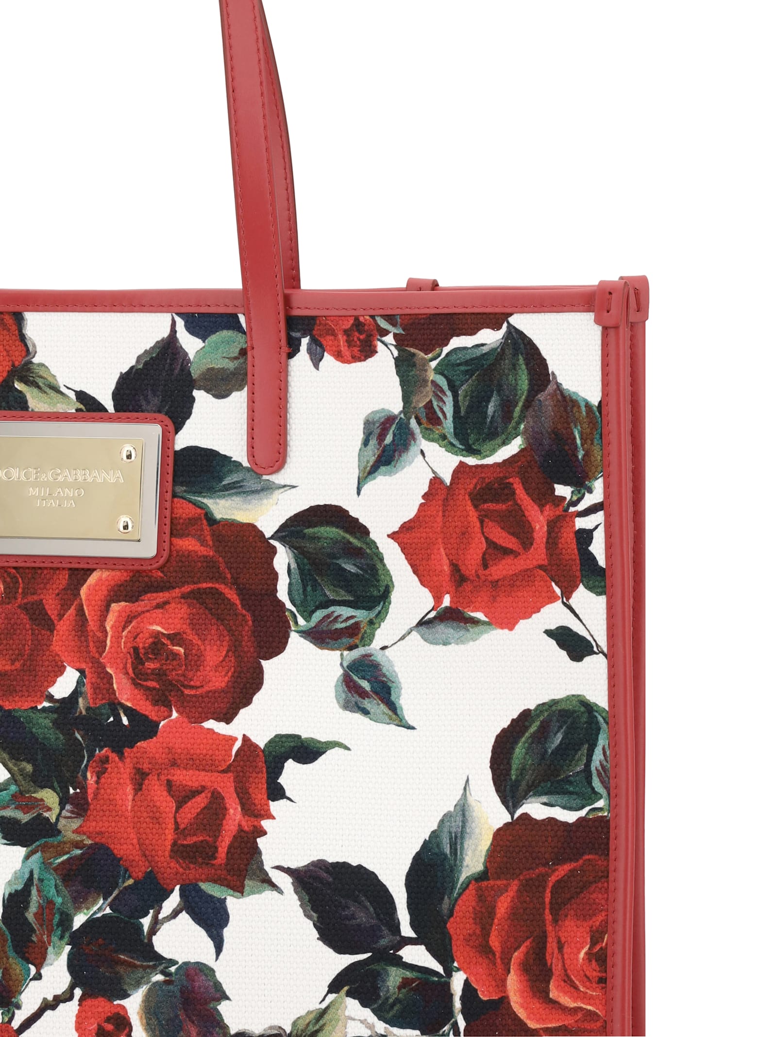 Dolce & Gabbana Floral Print Tote Women's Bag In Rosa Rossa F.bco