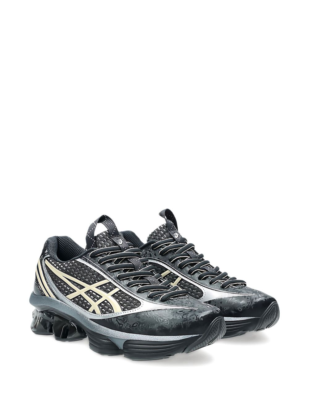 Asics Gel Kinetic Fluent Sneakers With Textured Upper And Sculpted Design In Black