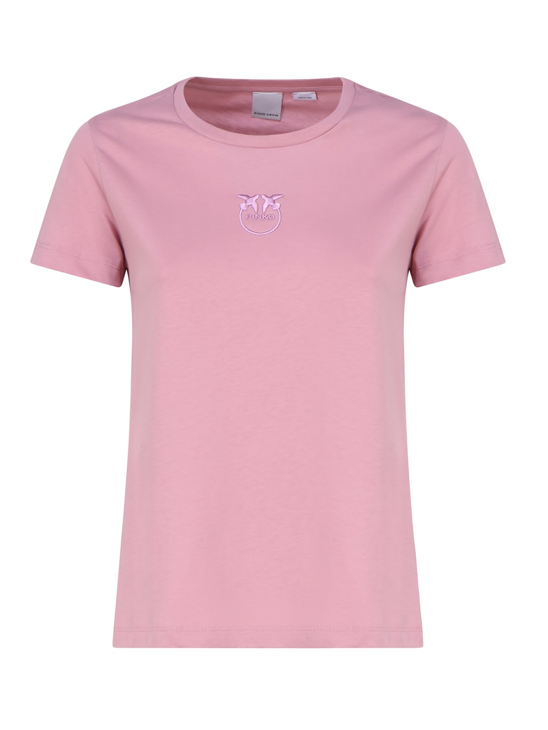Shop Pinko Love Birds T-shirt Embroidery In Pink