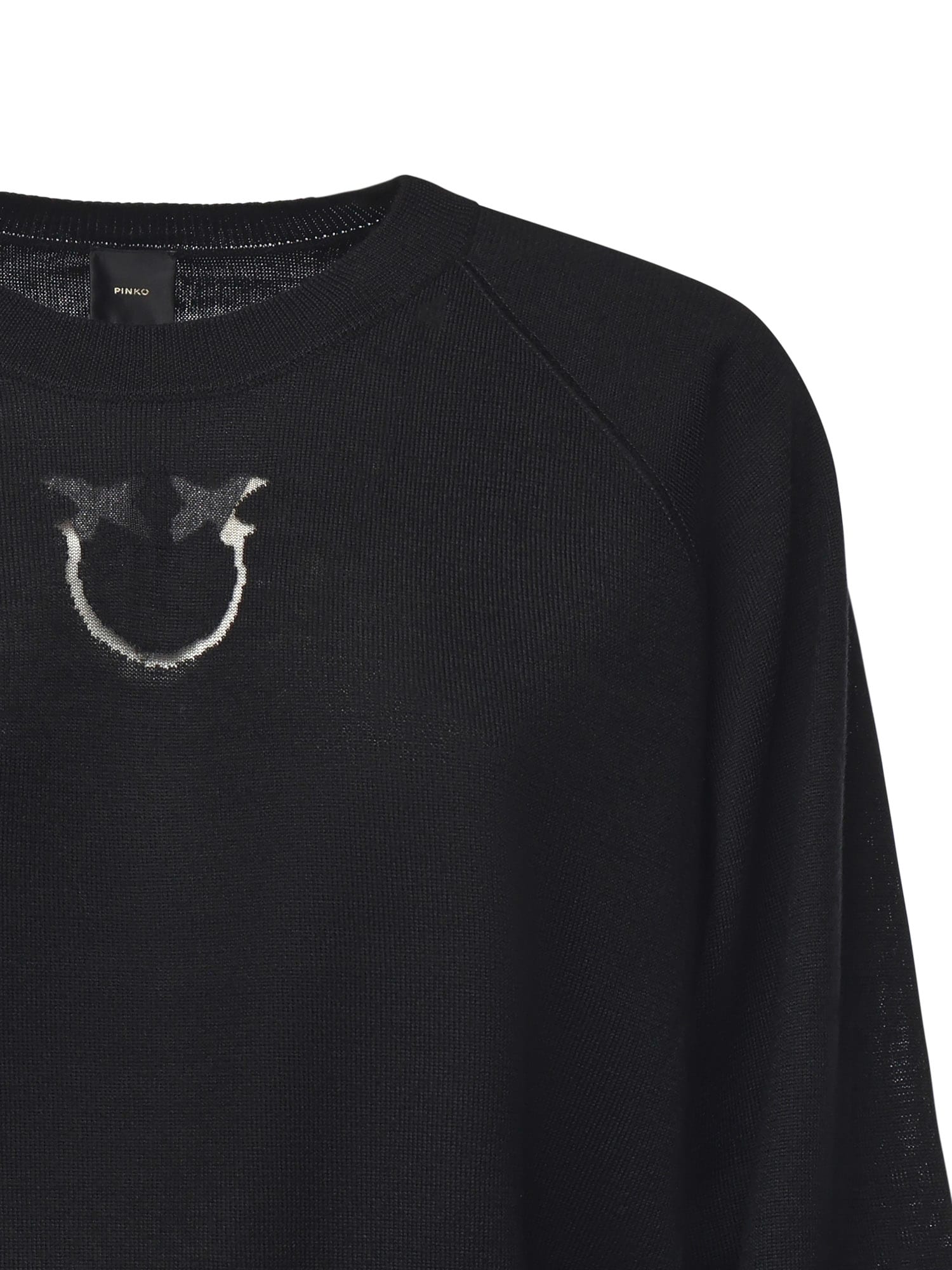 Pinko Wool Logo Sweater In Black