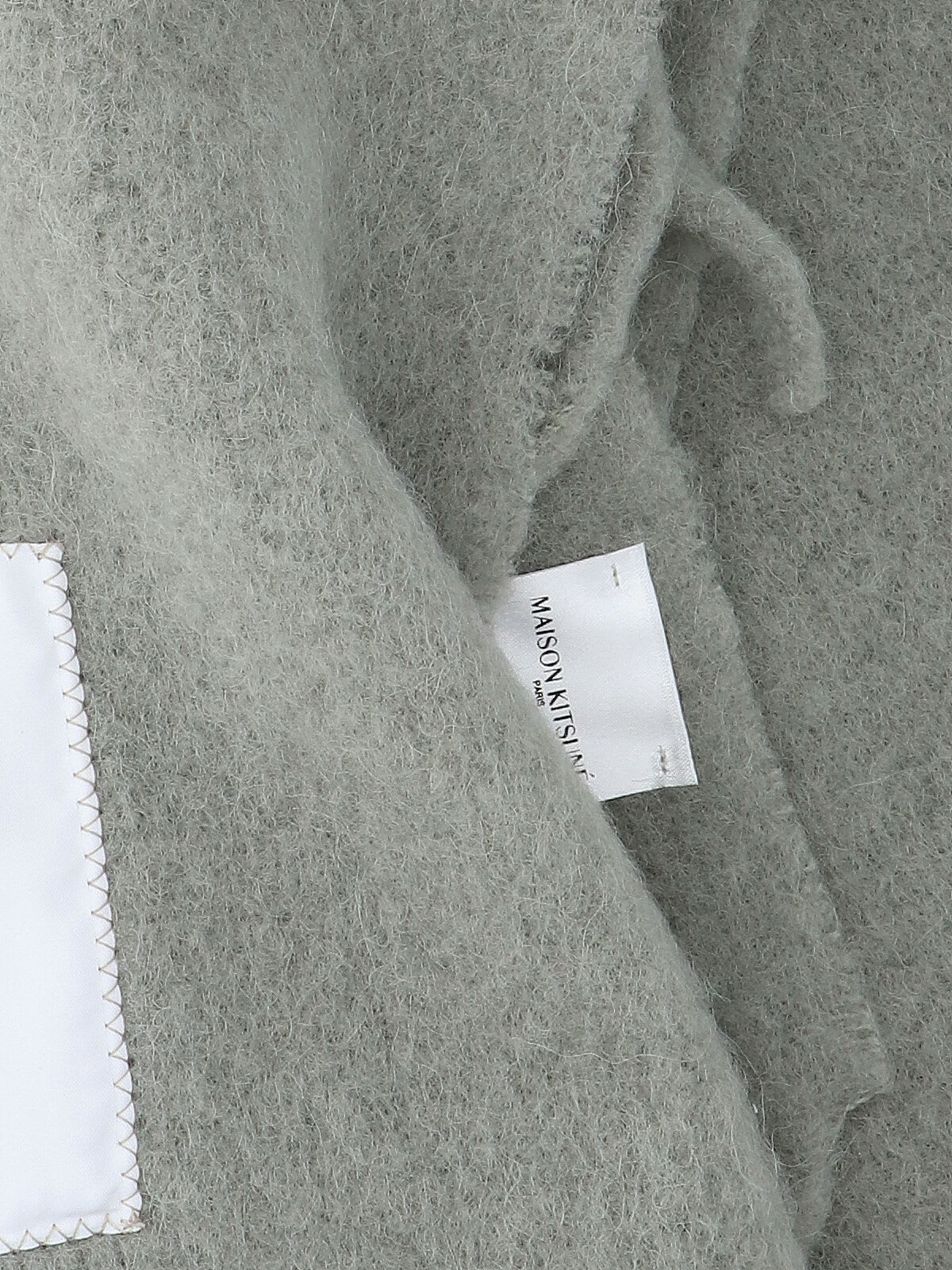 Maison Kitsuné Green Soft Fabric Scarf With Versatile Rectangular Shape In Gray