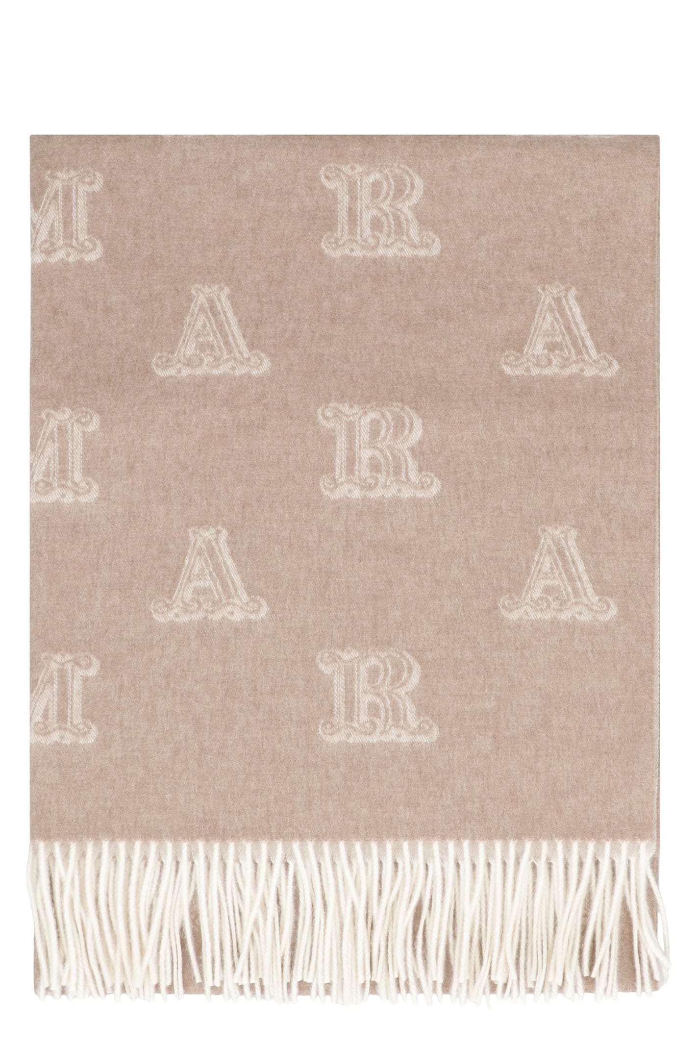 Max Mara Cashmere Jacquard Stola In Neutral