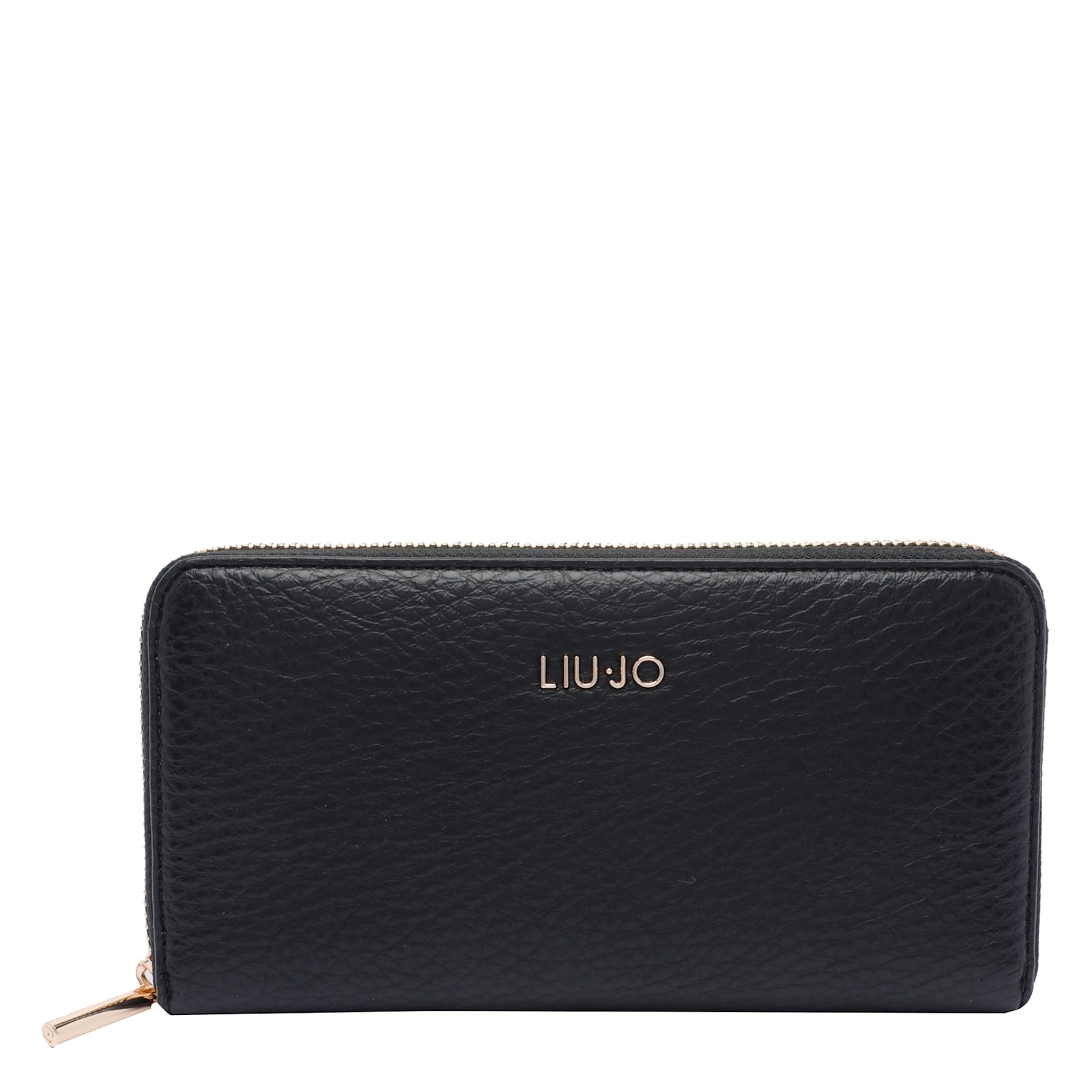 Liu •jo Textured Wallet Gold-tone Hardware In Black