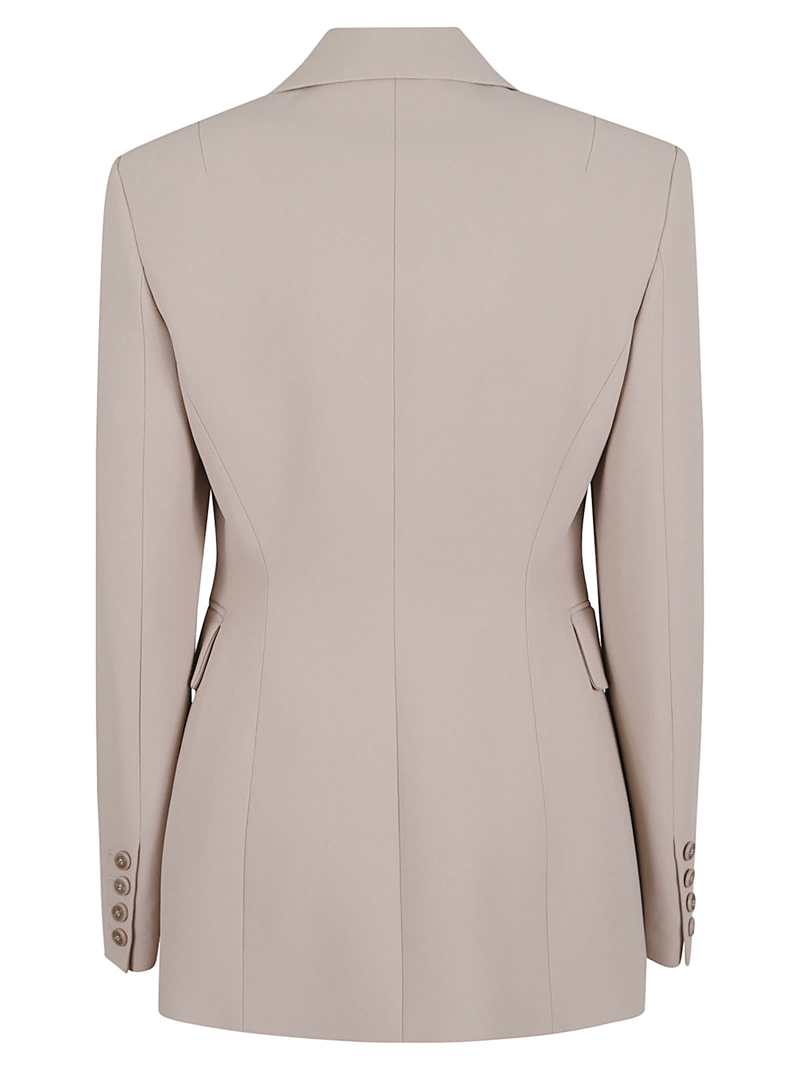 Ermanno Scervino Tailored Single Breasted Jacket With Flap Pockets In Neutral