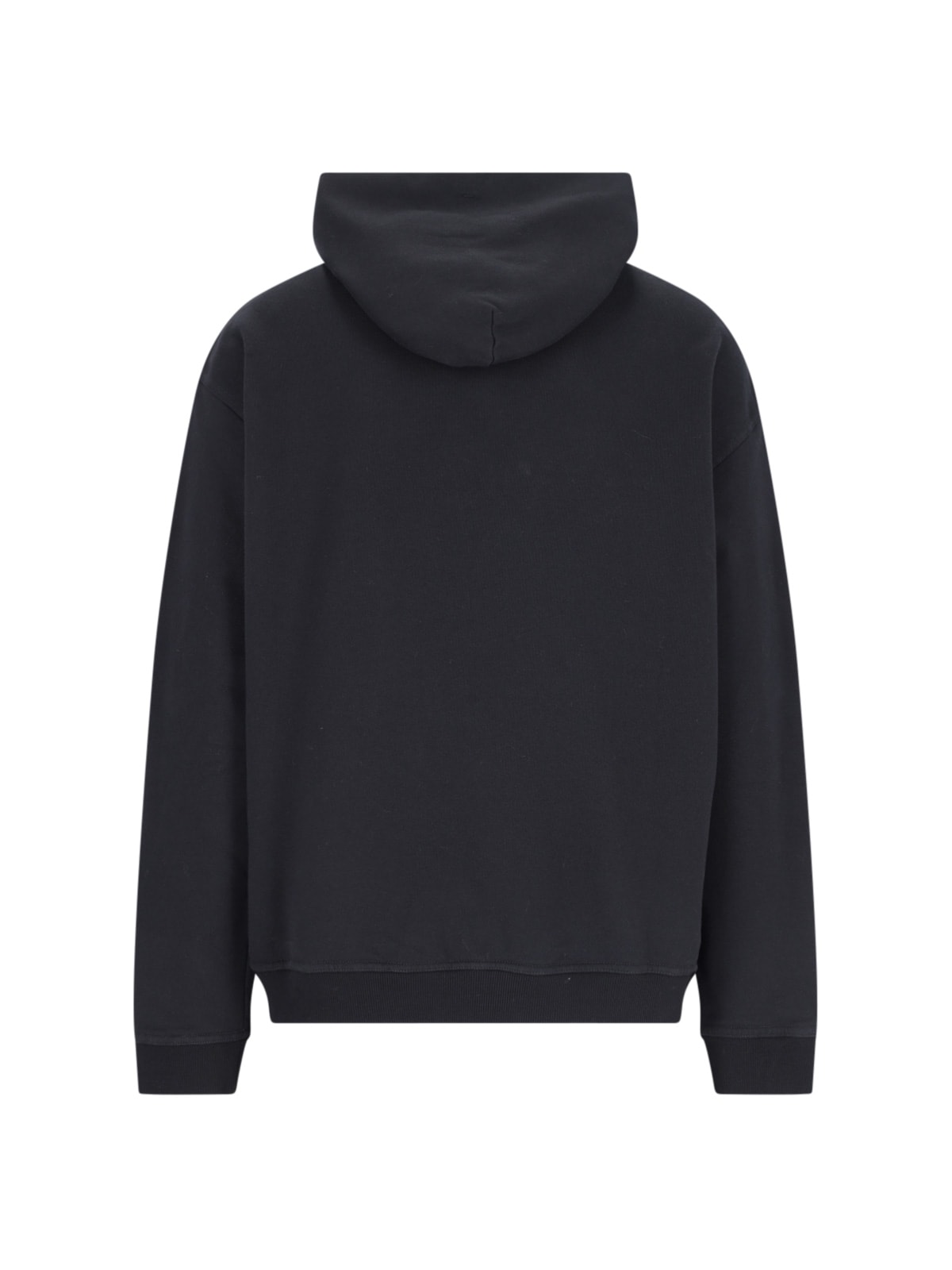 Maison Margiela Minimalist Black Hoodie With Upside-down Logo