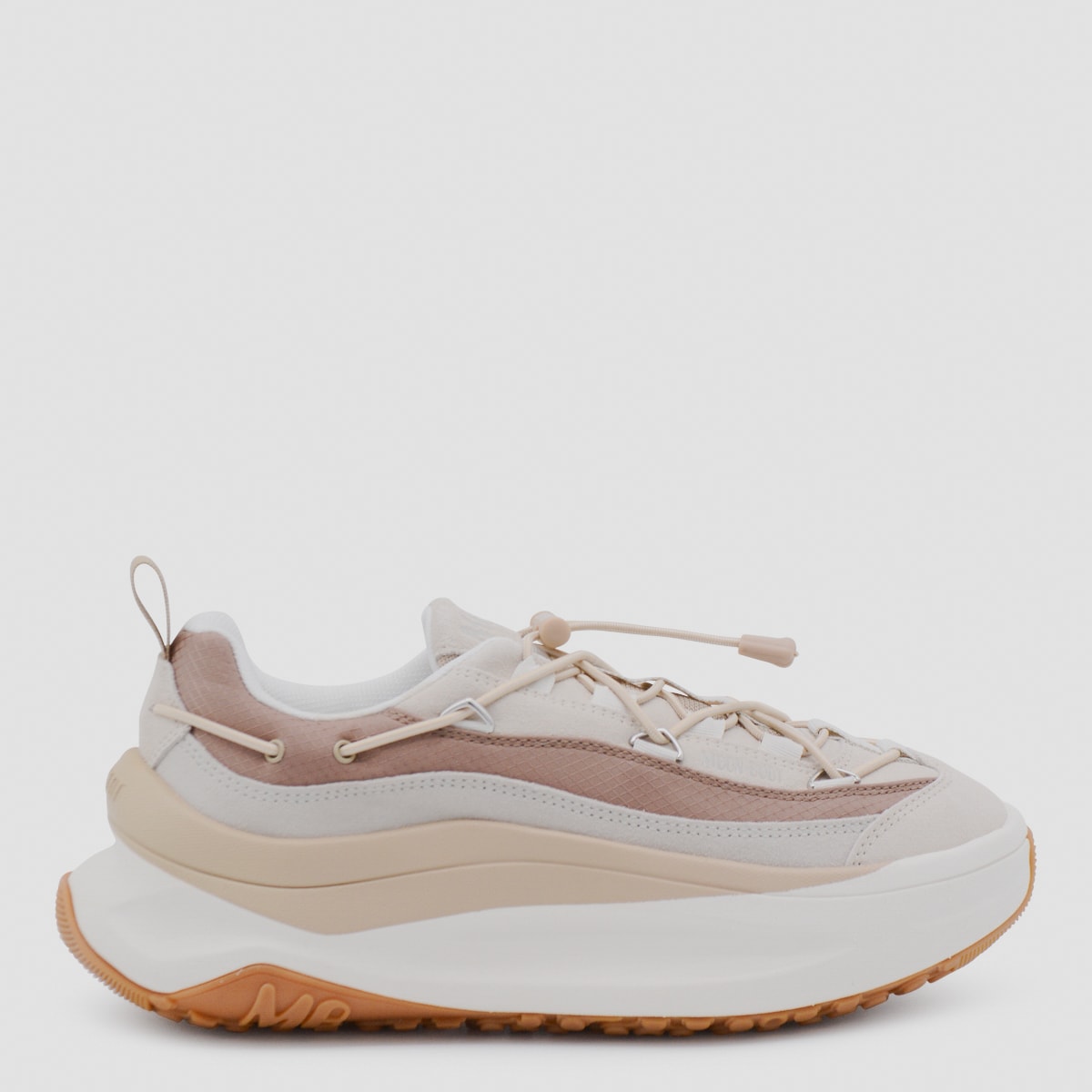 Moon Boot White And Beige Moon247 Xlace Sneakers In Neutral