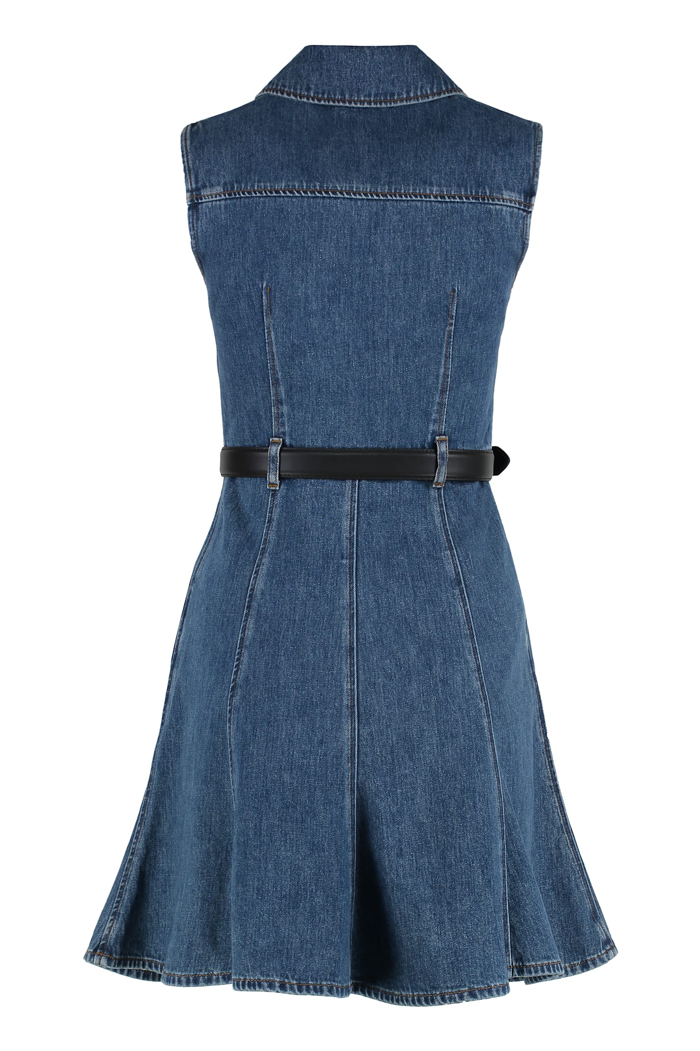 Self-portrait Dress Featuring Belted Waist And Front Pockets