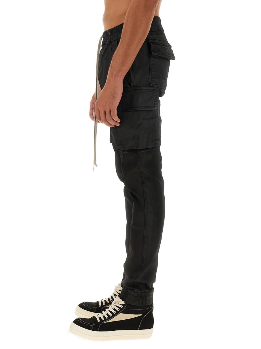 Drkshdw Black Mastodon Overdyed Foil Stretch Denim Trousers In Black