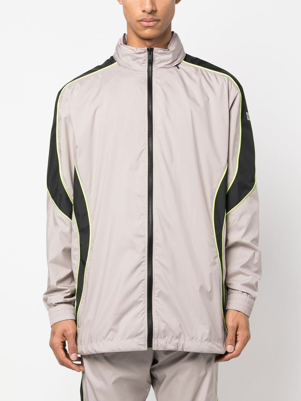 Givenchy Logo Zip-up Jacket With High Neck And Pockets In Gray
