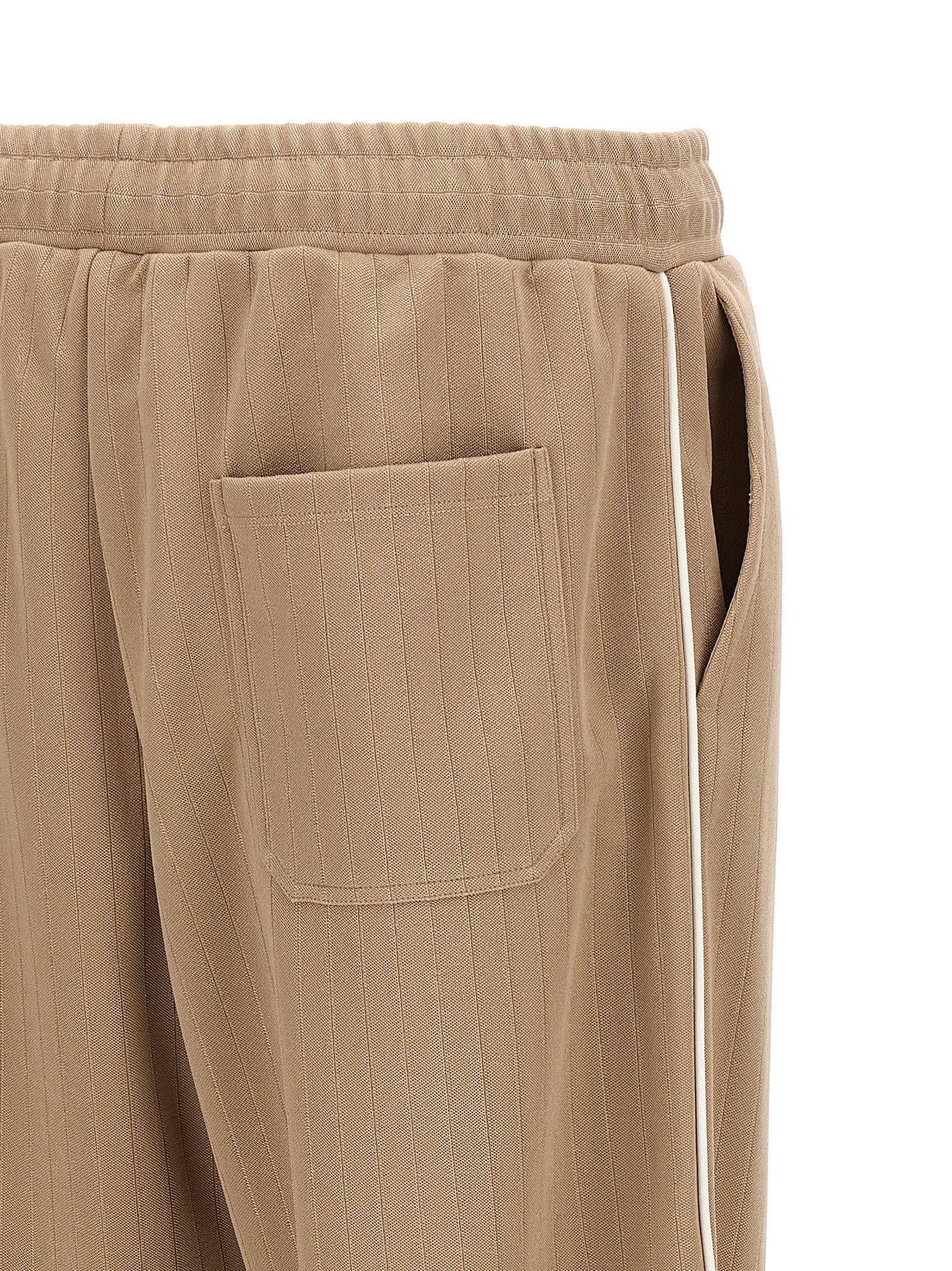 Shop Golden Goose Mark Wide Joggers In Beige