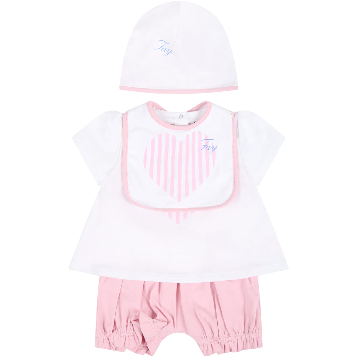 Fay White Set For Babygirl With Heart
