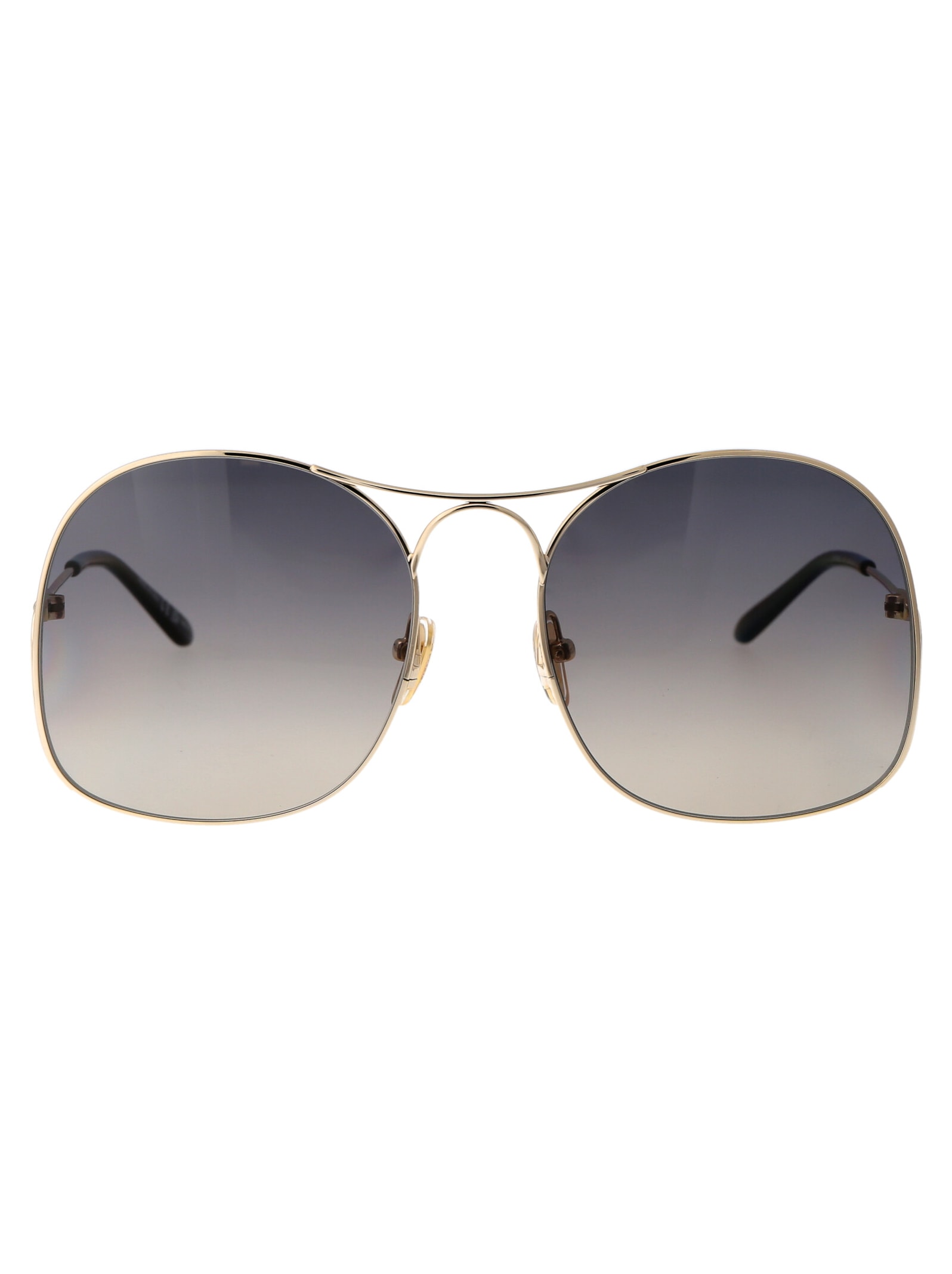 Shop Chloé Ch0164s Sunglasses In 001 Gold Gold Grey