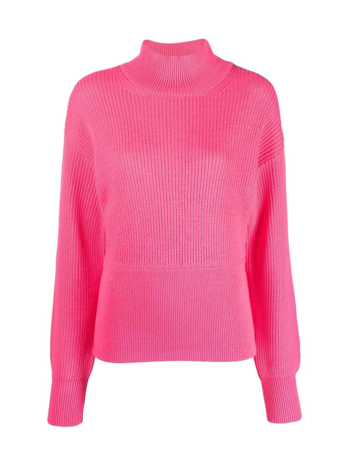 Essentiel Antwerp Polo-neck Wool Jumper In Shocking Rose