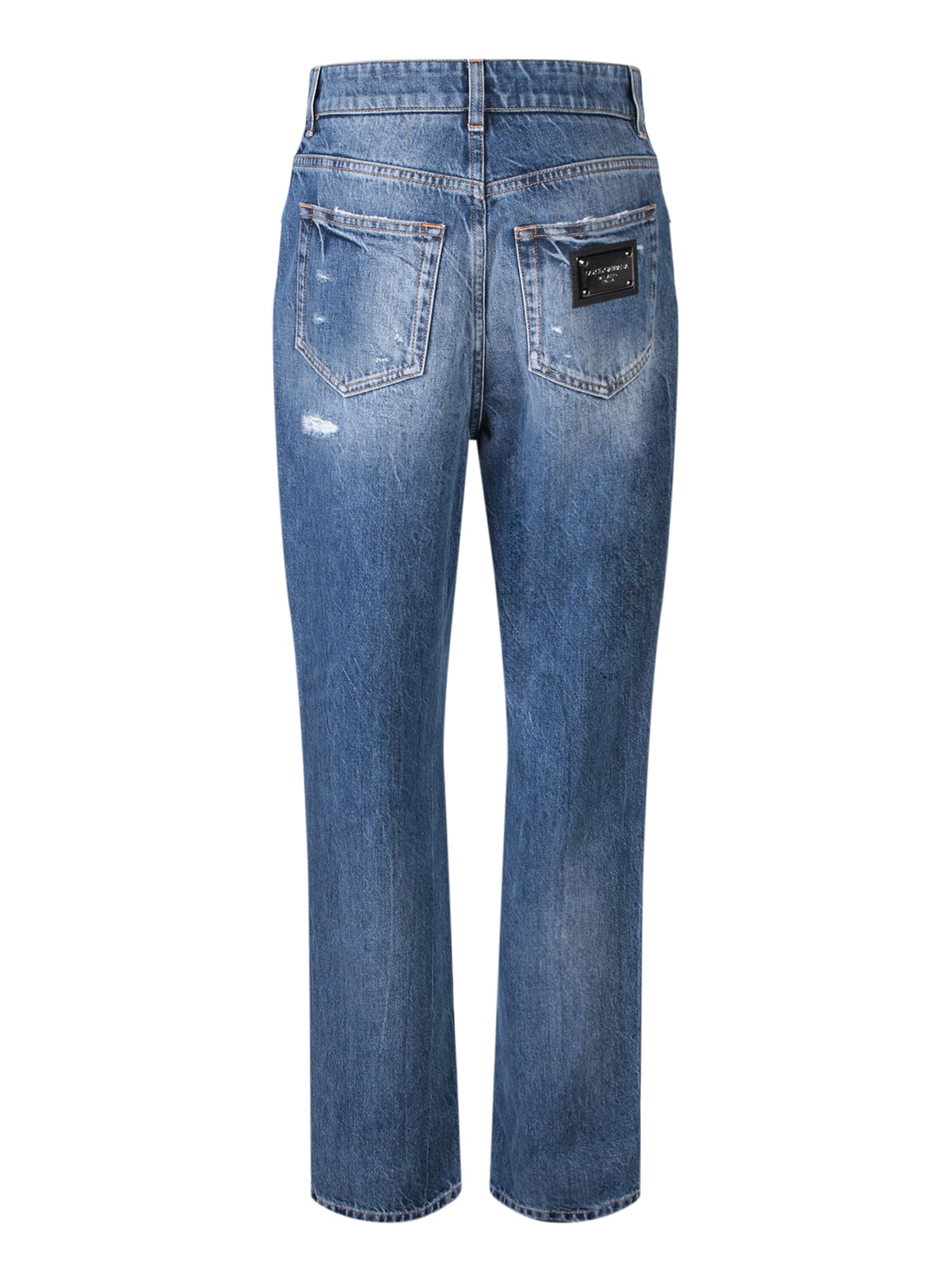 Shop Dolce & Gabbana Straight Fit Blue Jeans