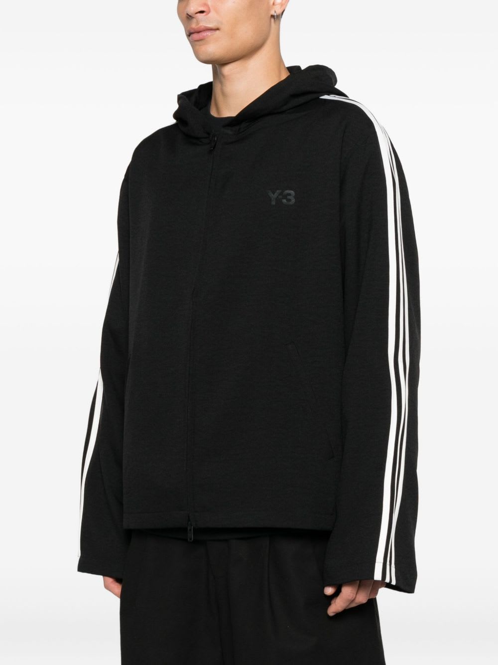 Y-3 Logo Zipped Blouson Jacket In Black