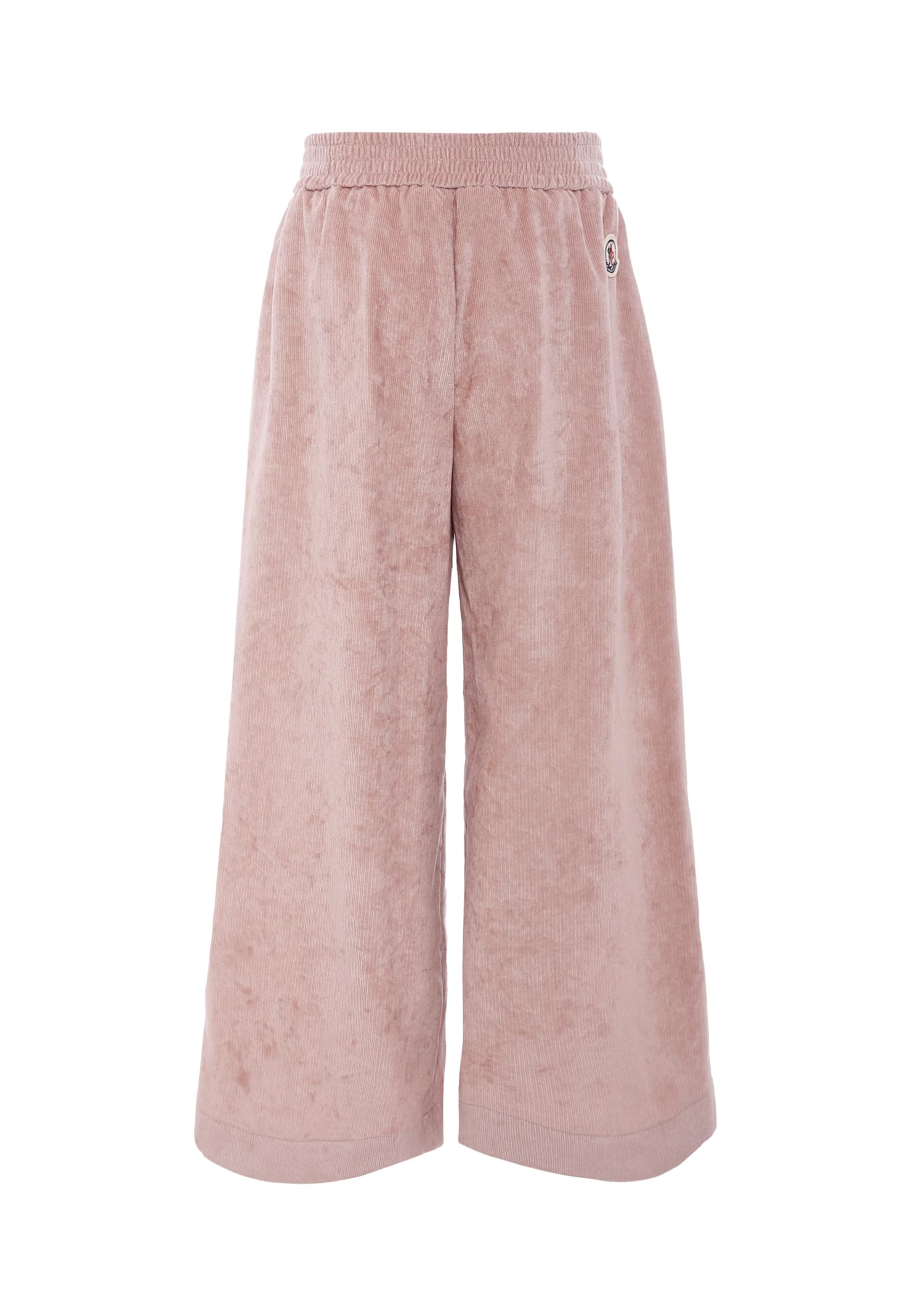 Moncler Pink Trousers For Girl With Logo In Pink