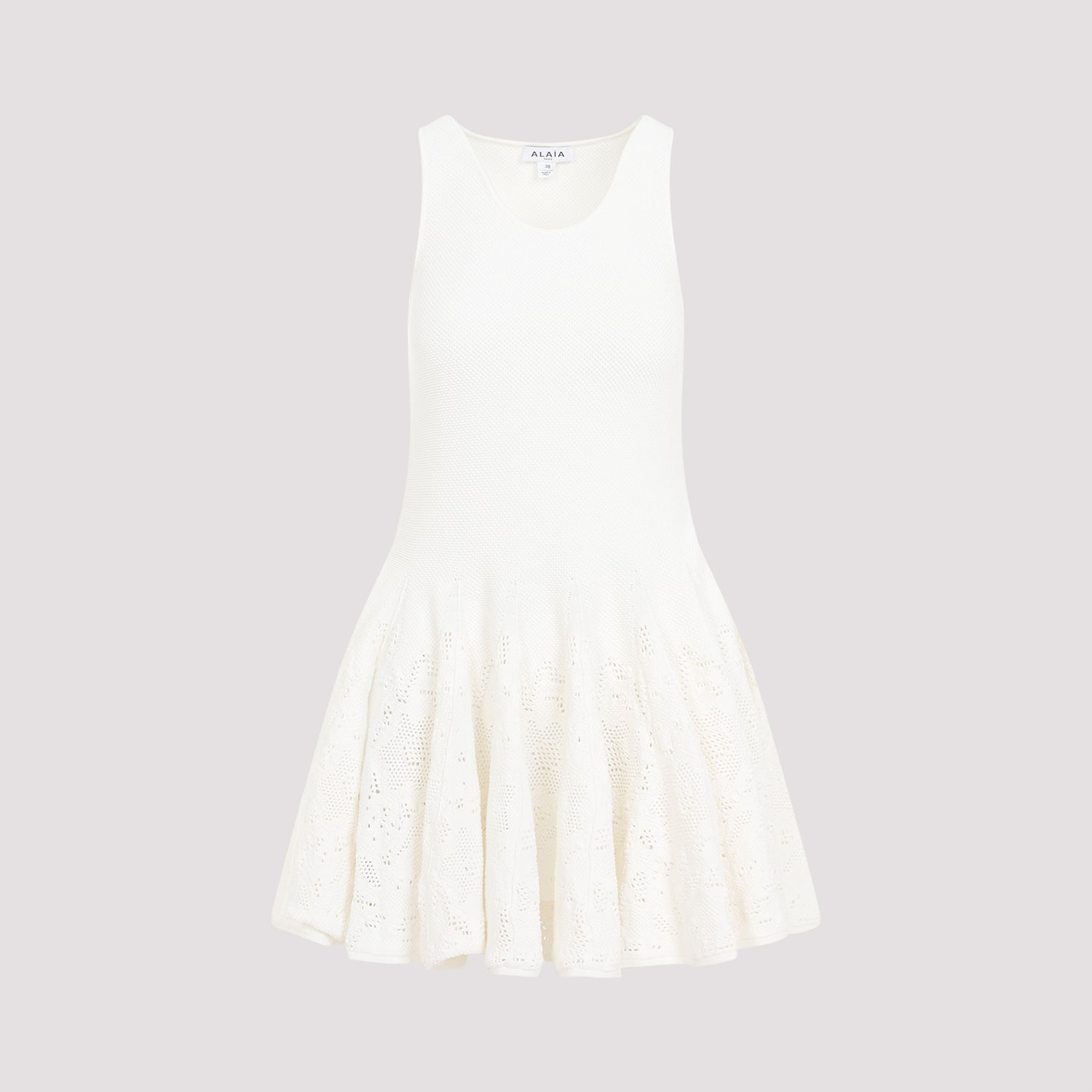 Shop Alaïa Skater Mini Dress In White