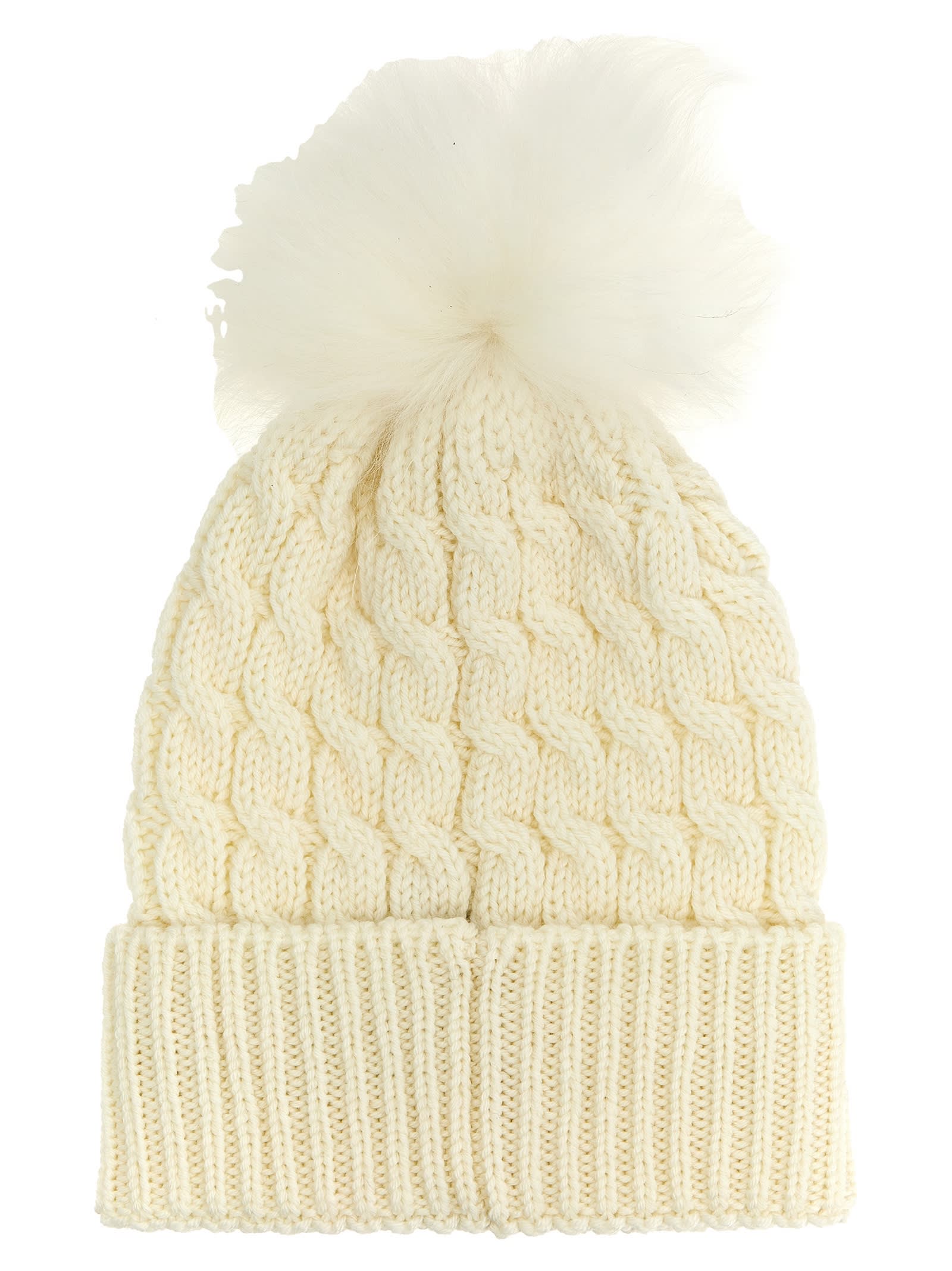 Shop Moncler Pom Pom Beanie In White