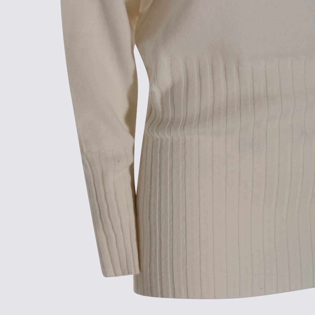 Malo Long Sleeve High Neck Knitwear Top In Gray