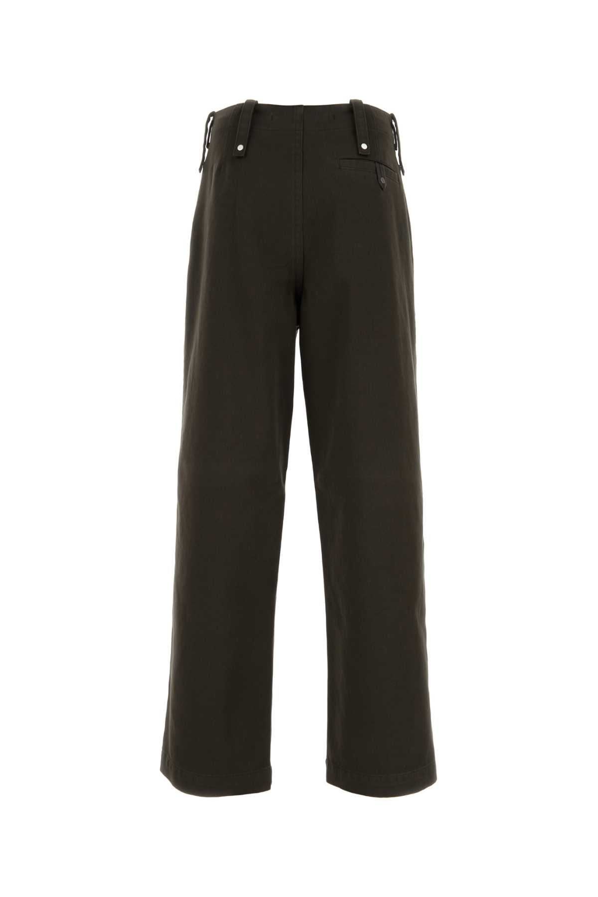 Shop Burberry Chocolate Cotton Wide-leg Pant In Otter