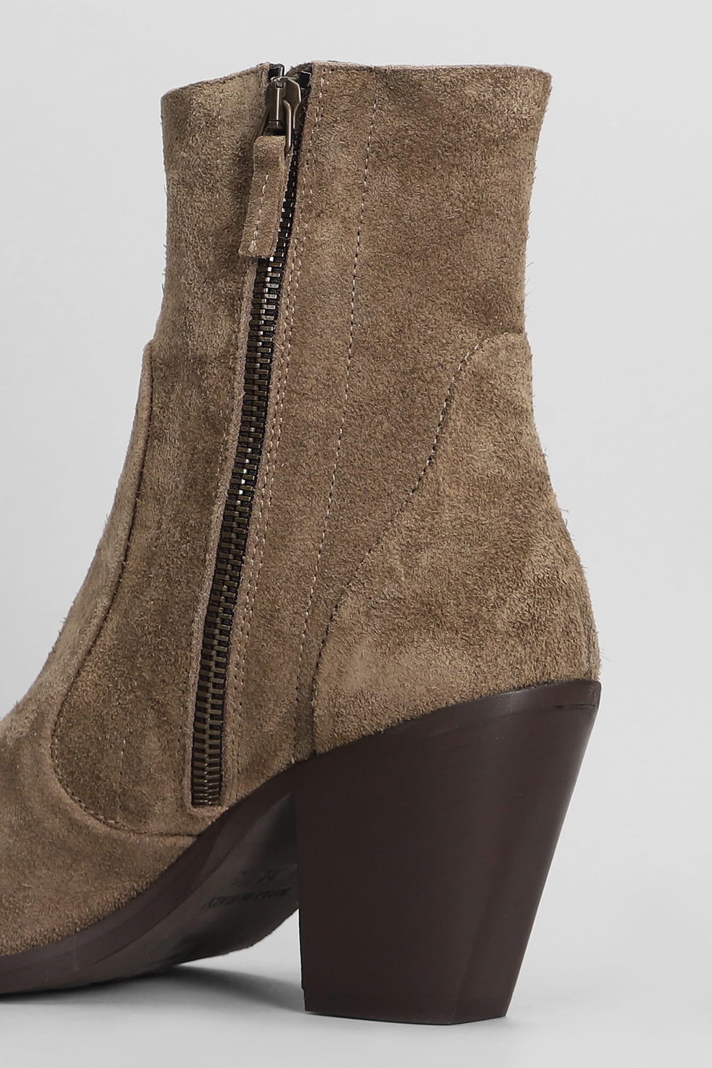 Shop Julie Dee Texan Ankle Boots In Brown Suede