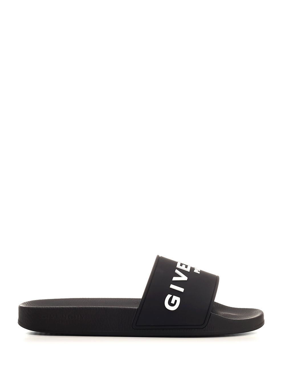 Shop Givenchy Black Slides With Logo In Nero