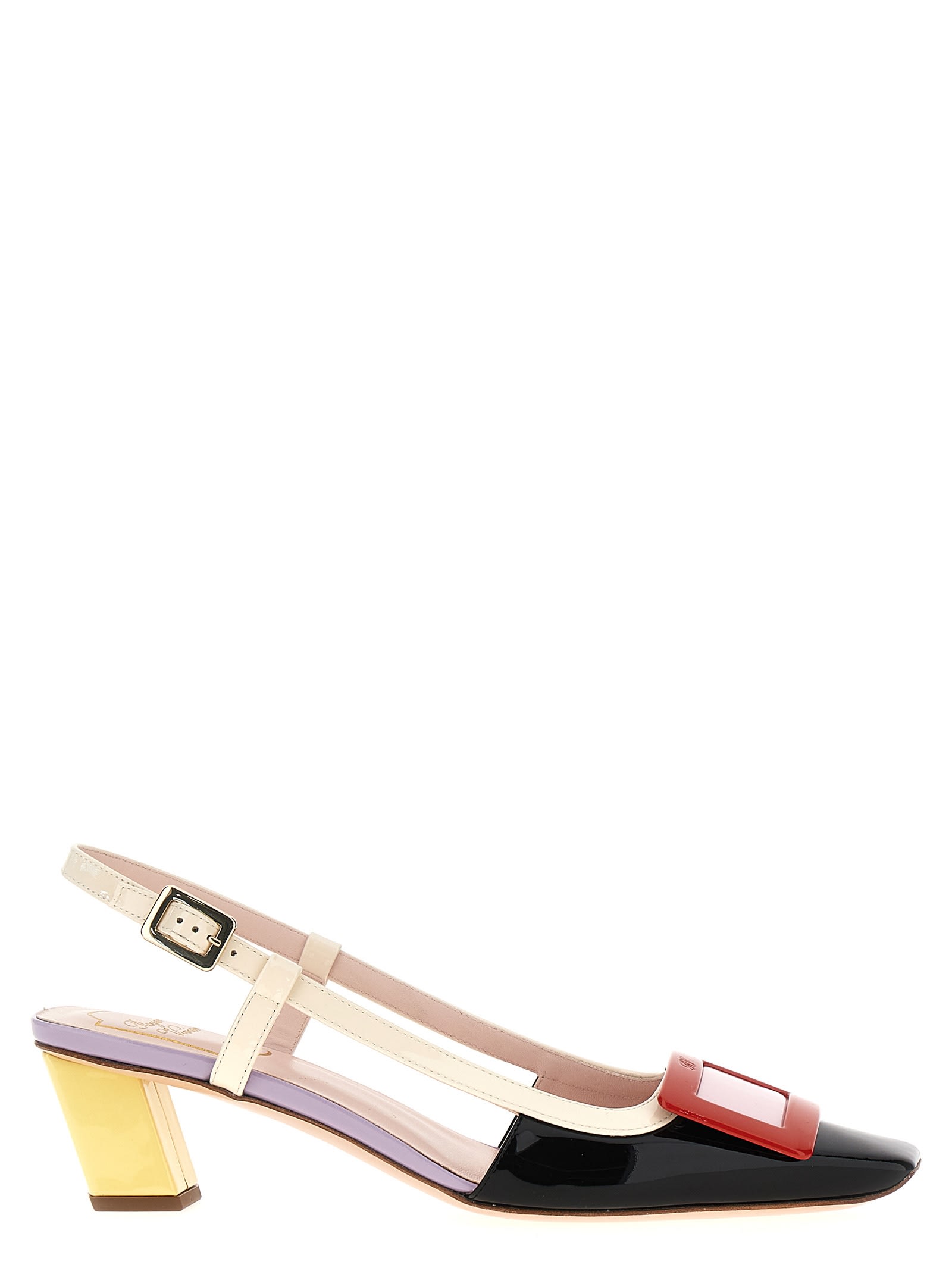 Shop Roger Vivier Lacquered Slingbacks In Multicolor