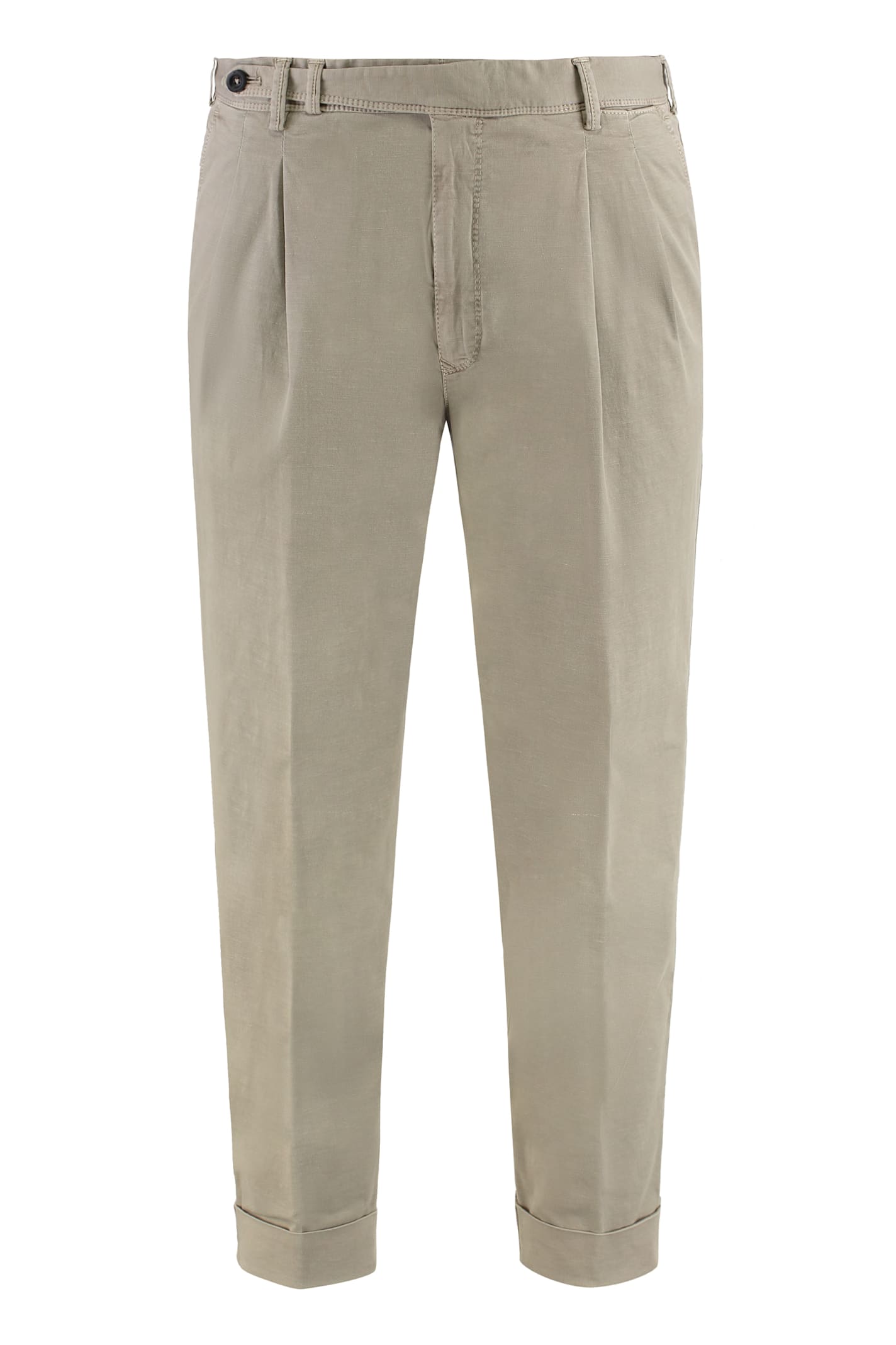 Pt Torino Cotton Blend Trousers In Sand
