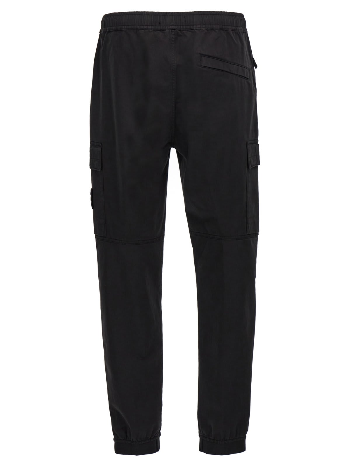 Shop Stone Island Regular Tapered Fit Cargo Pants In Nero